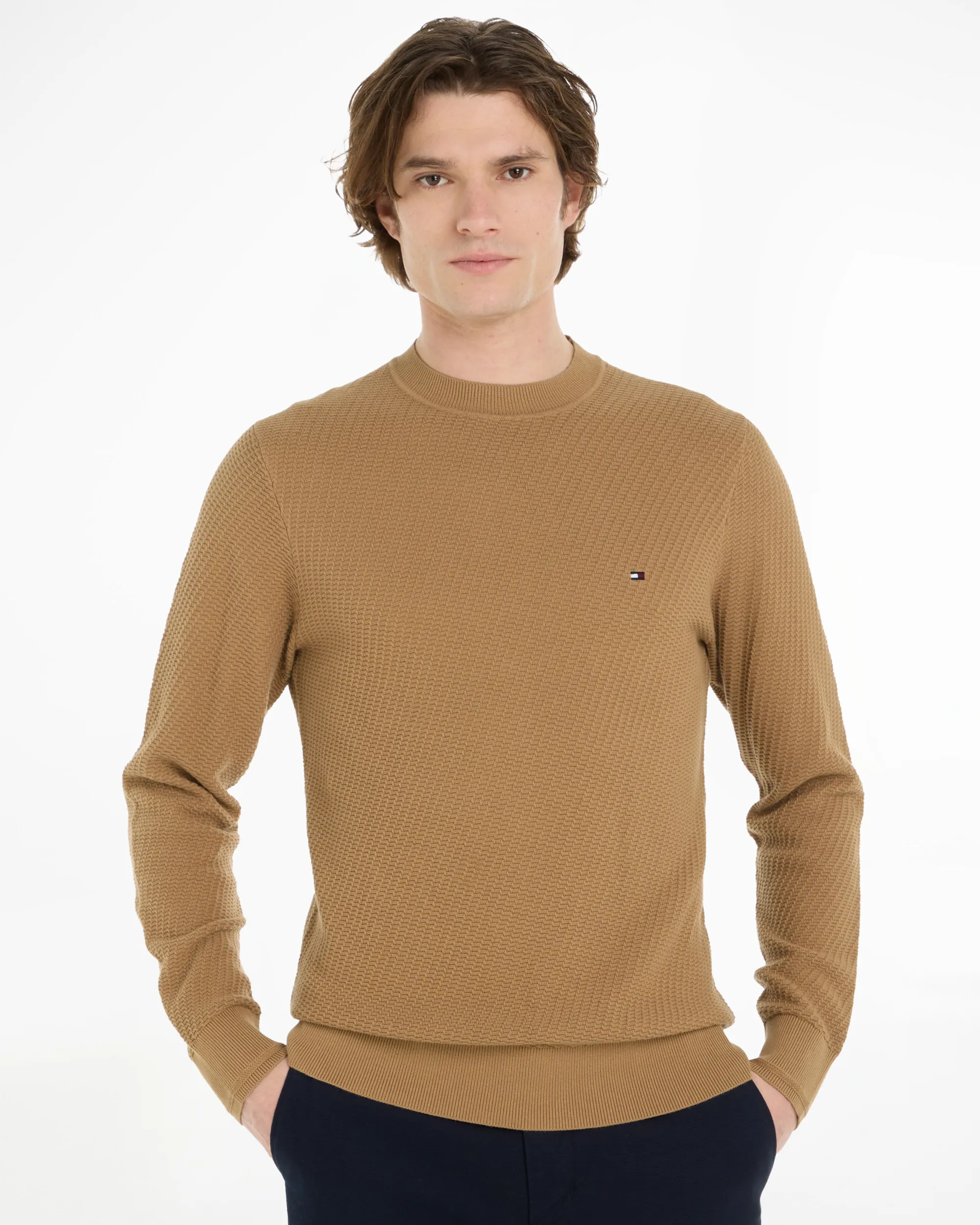 Tommy Hilfiger Menswear Trui ronde hals Sand 091085-001-L