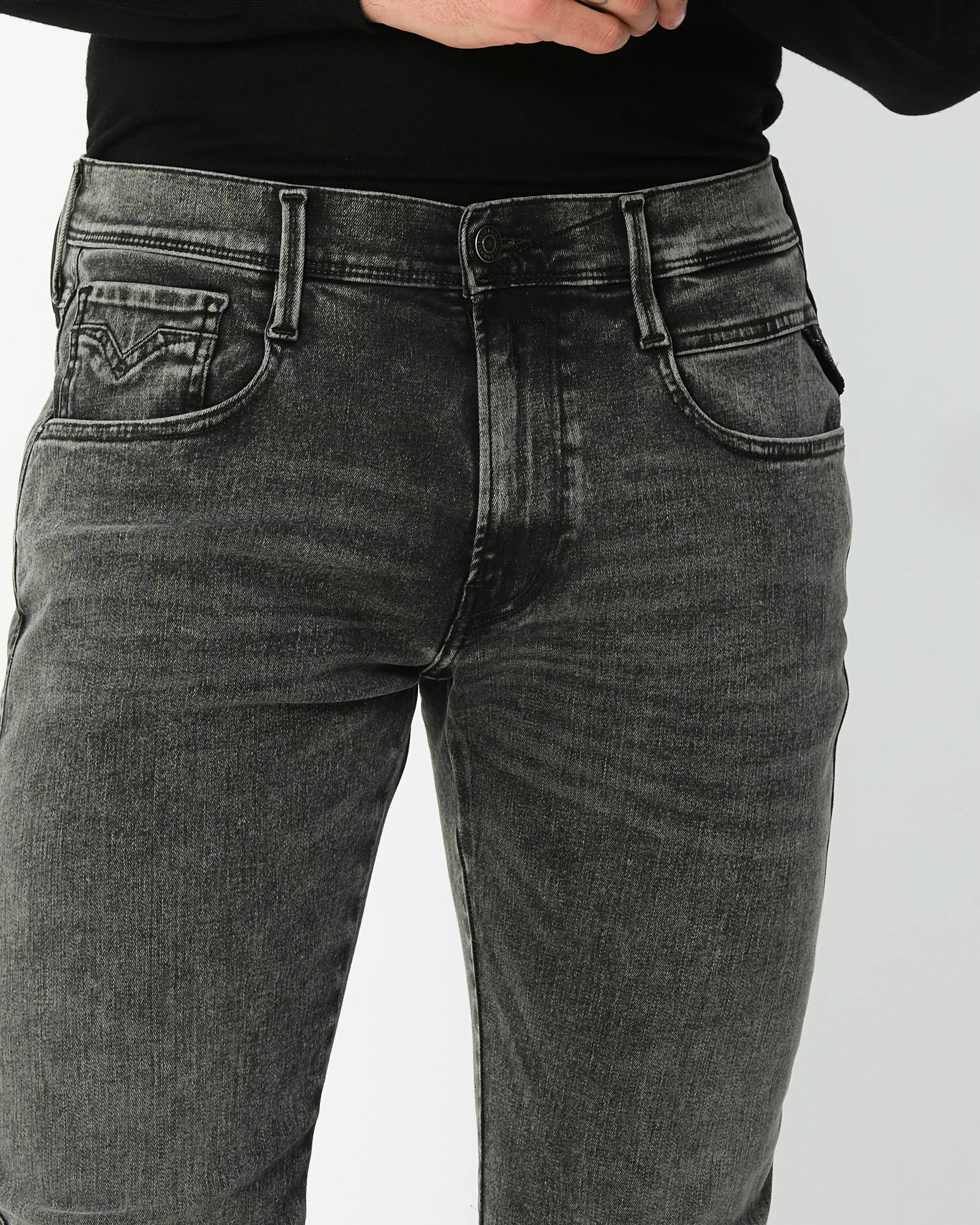 Replay Anbass Hyperflex Original Jeans Grijs 091336-001-28/32