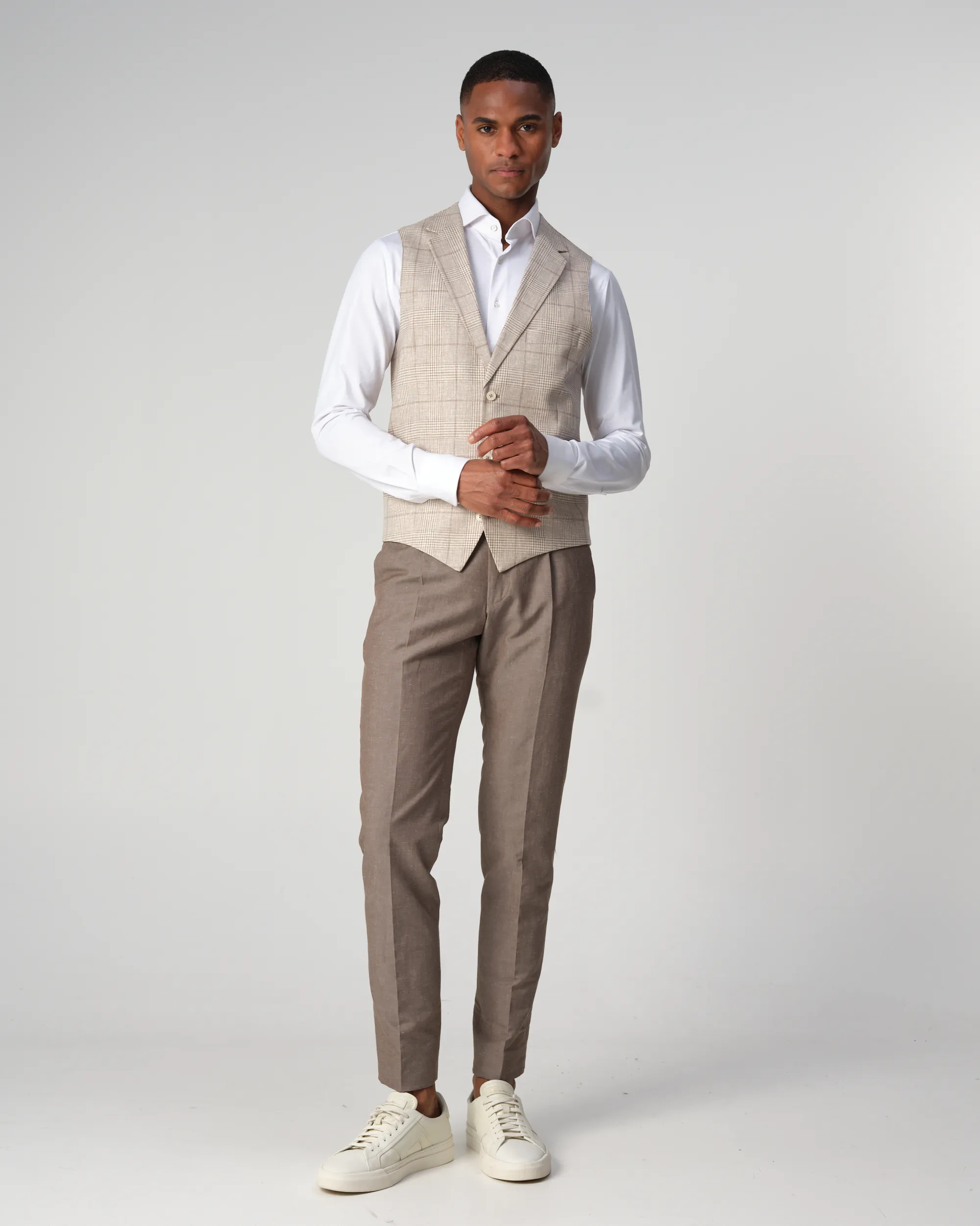 Dutch Dandies Gilet Beige grote ruit 091502-001-46