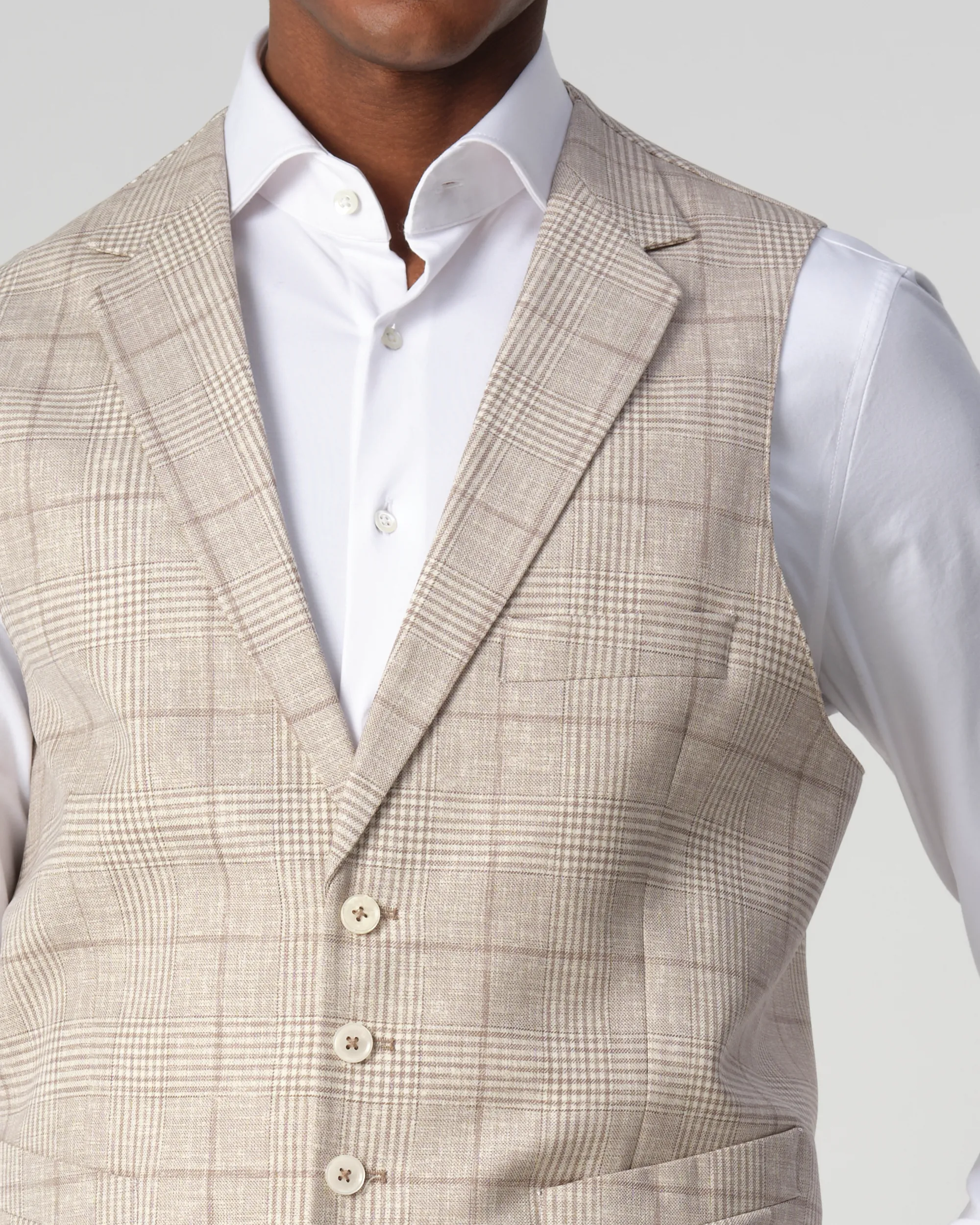 Dutch Dandies Gilet Beige grote ruit 091502-001-46