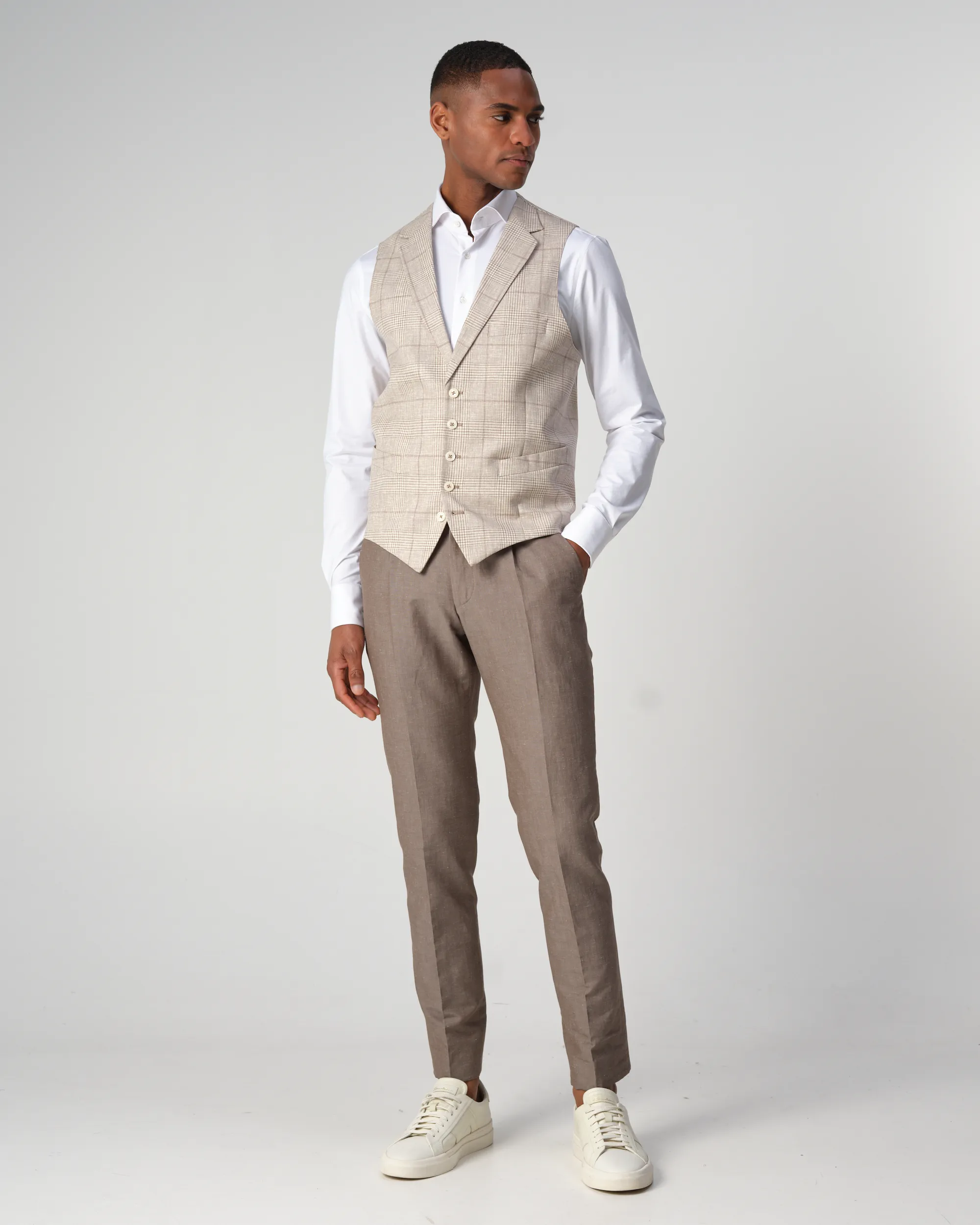 Dutch Dandies Gilet Beige grote ruit 091502-001-46