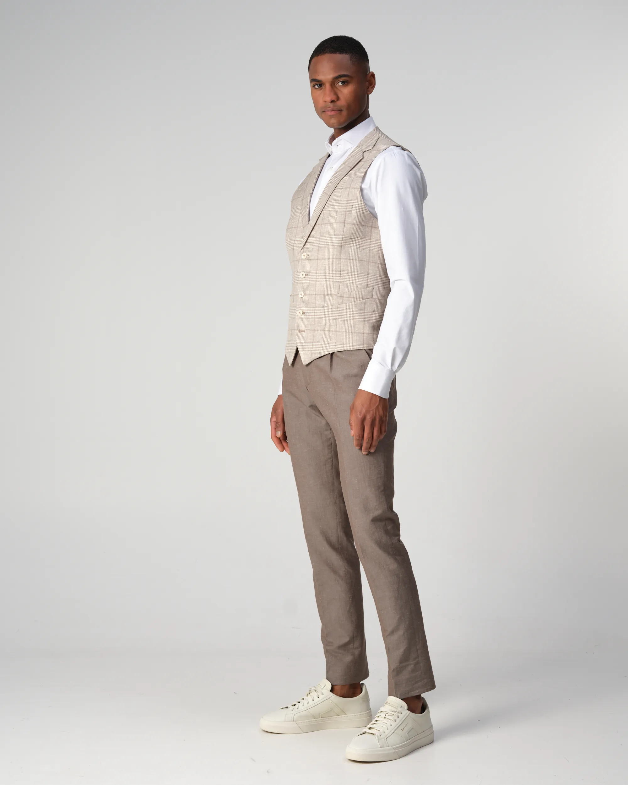 Dutch Dandies Gilet Beige grote ruit 091502-001-46