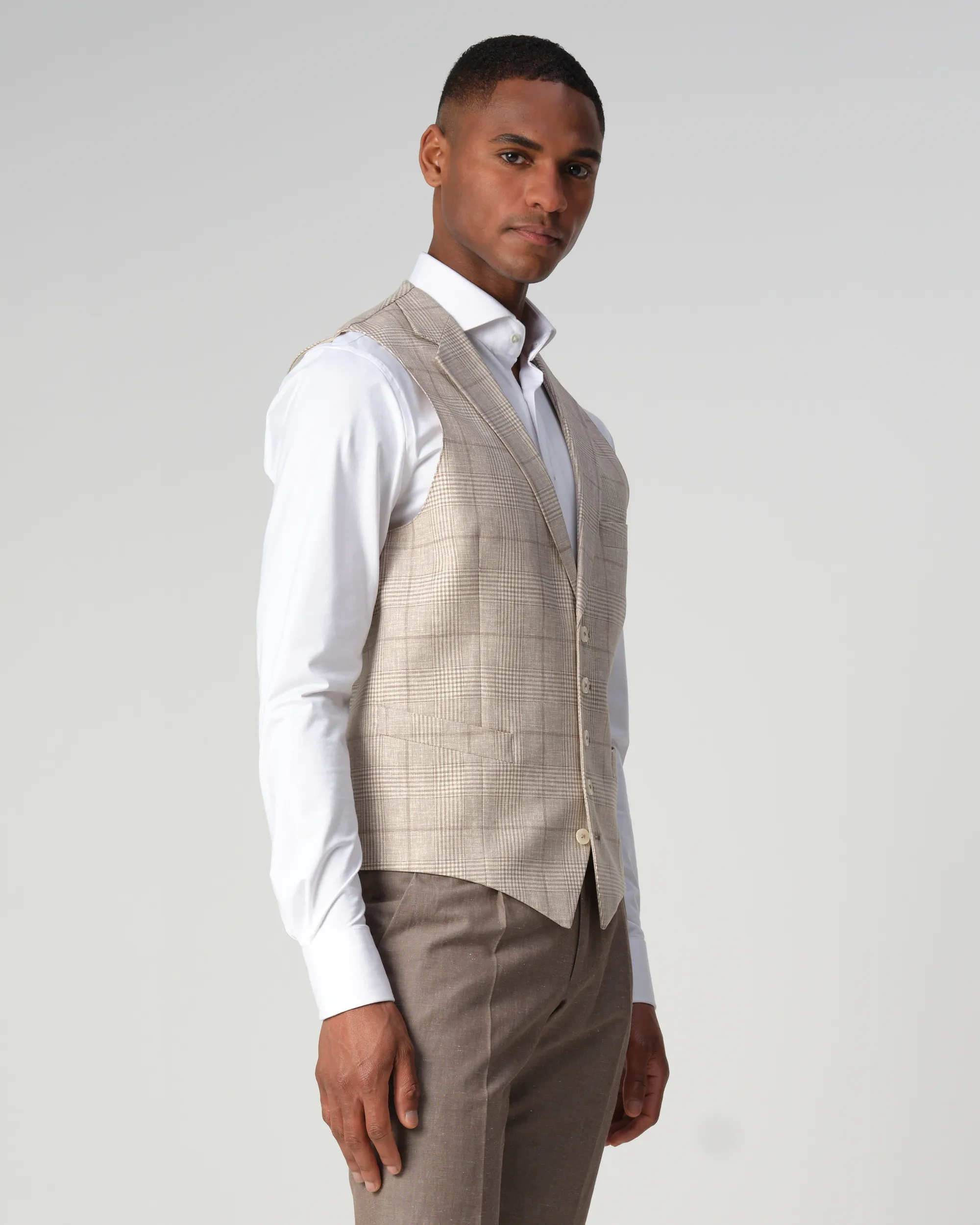 Dutch Dandies Gilet Beige grote ruit 091502-001-46