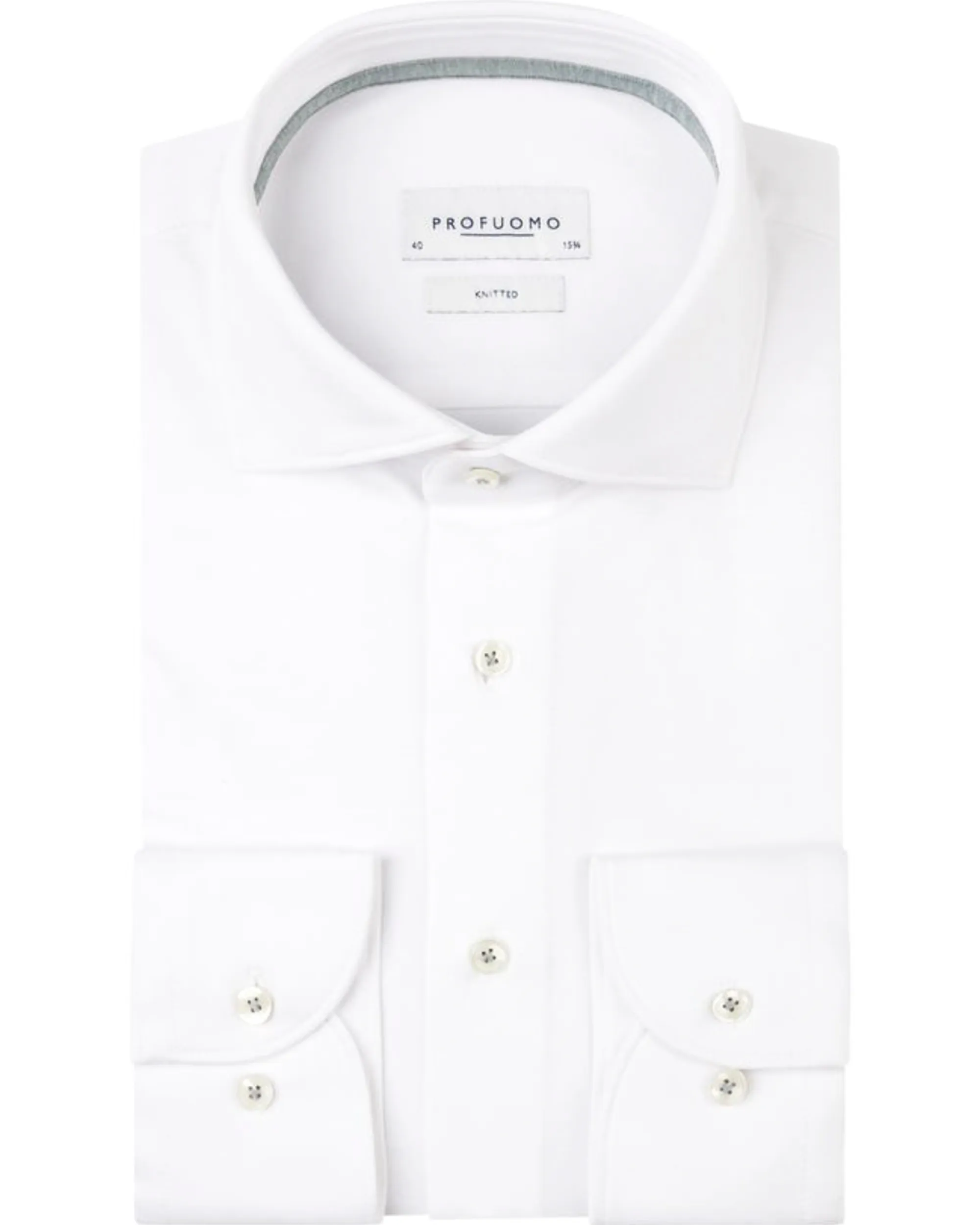 Profuomo Knitted Overhemd LM WHITE 091717-001-38