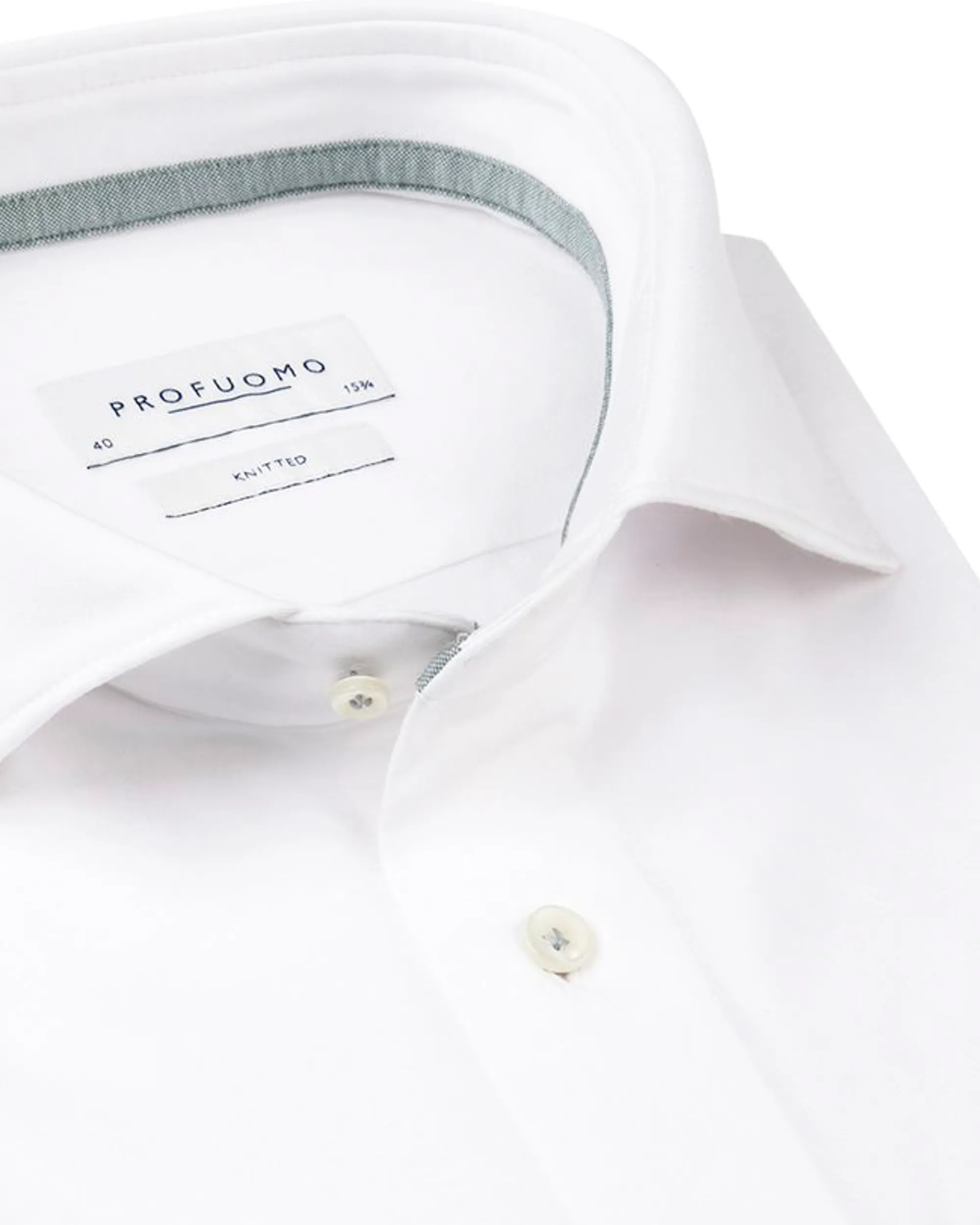 Profuomo Knitted Overhemd LM WHITE 091717-001-38
