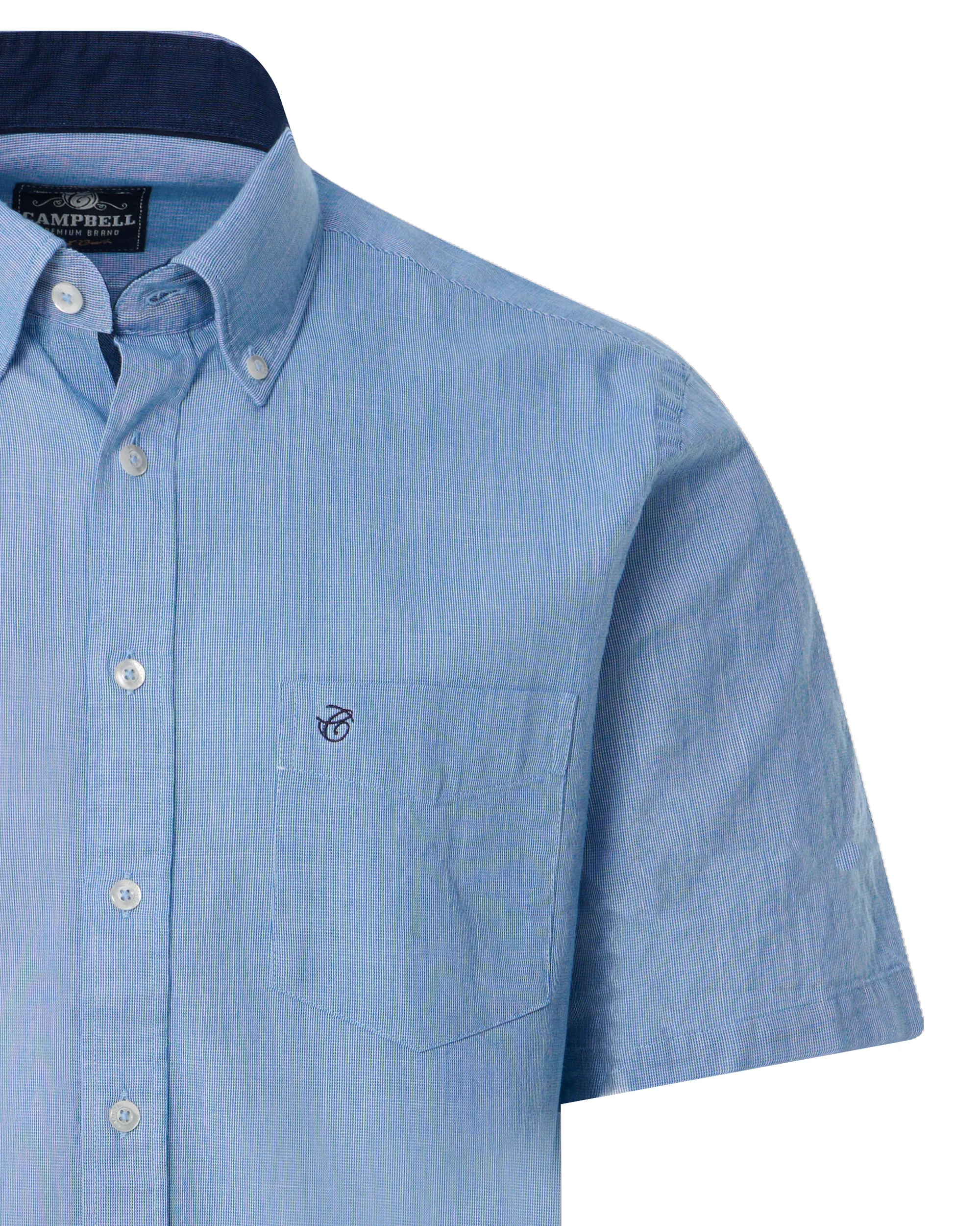 Campbell Casual Overhemd KM Lichtblauw uni 091757-002-L