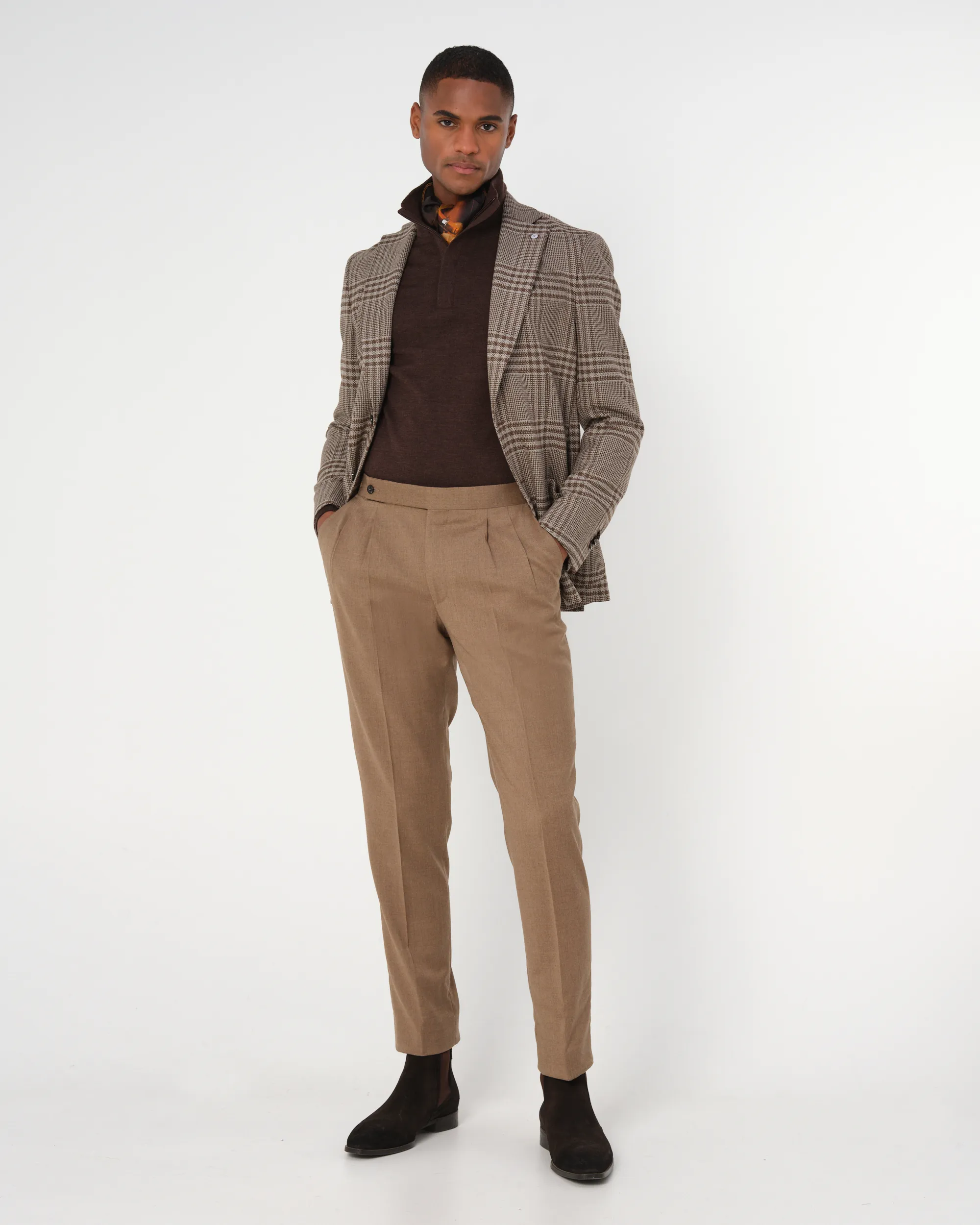 Dutch Dandies Devon Colbert Bruin grote ruit 093515-001-46