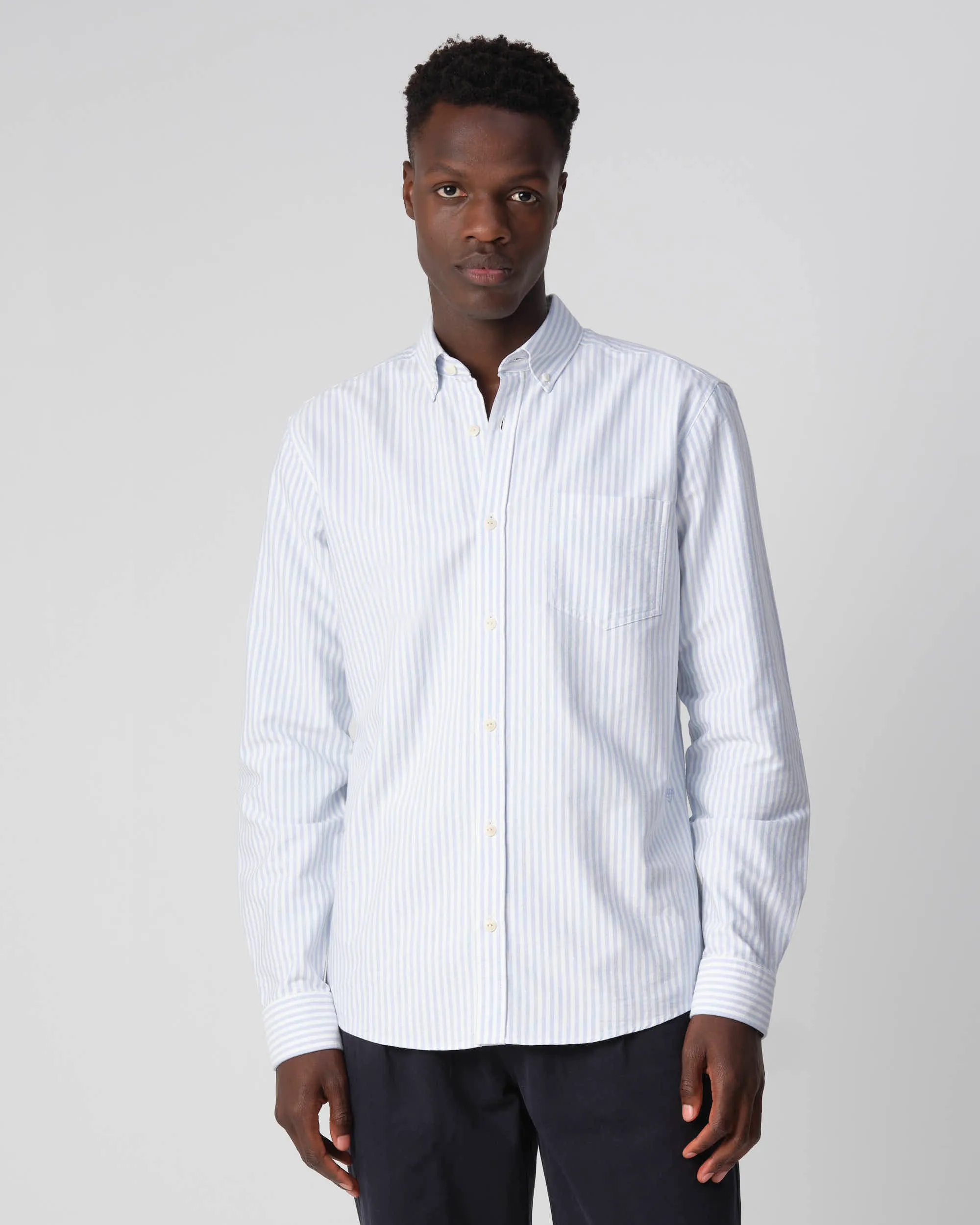 J.C. RAGS Ramon Casual Overhemd LM Lichtblauw uni 093567-002-L