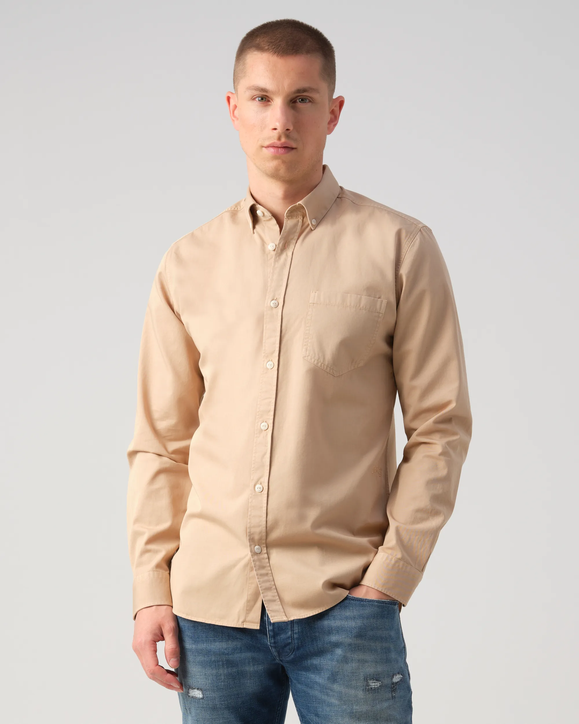 J.C. RAGS Rexton Casual Overhemd LM Nomad 093568-004-L