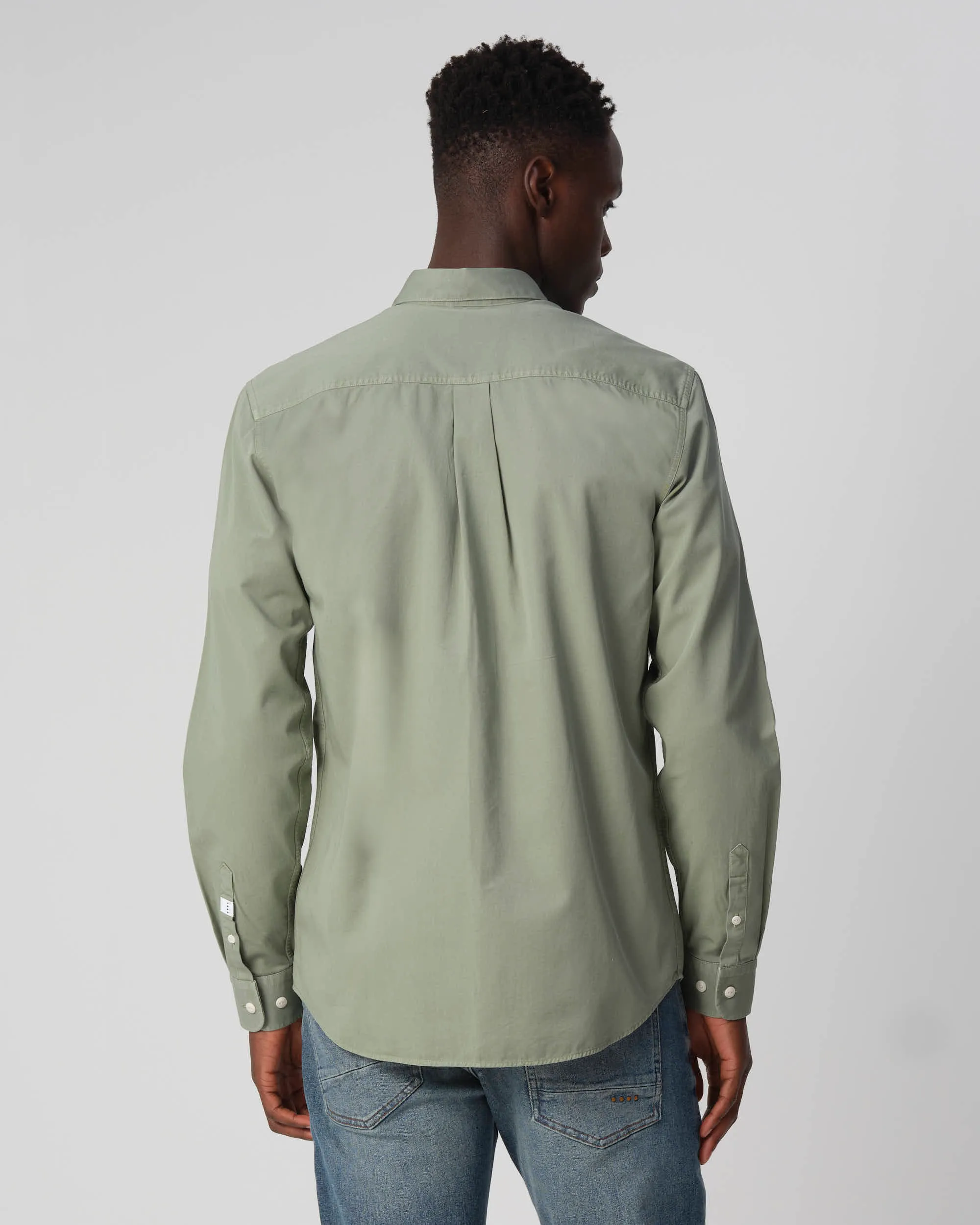 J.C. RAGS Casual Overhemd LM Hedge Green 093568-006-L