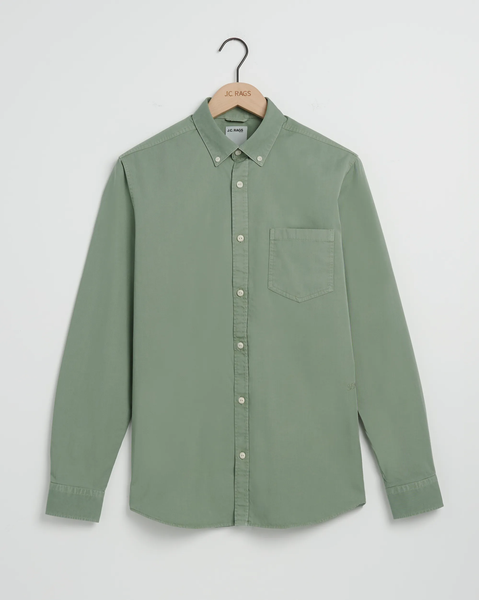 J.C. RAGS Casual Overhemd LM Hedge Green 093568-006-L