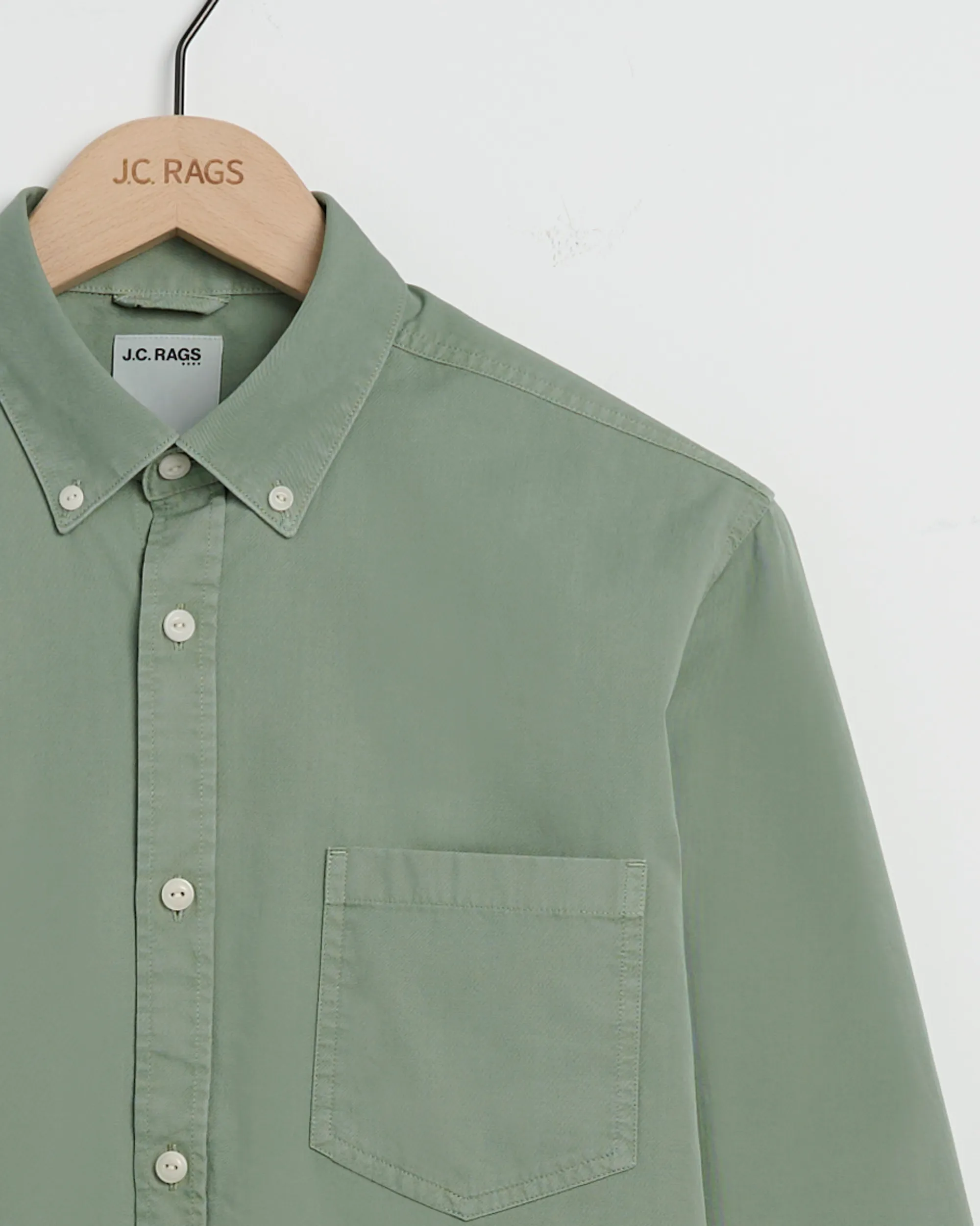 J.C. RAGS Casual Overhemd LM Hedge Green 093568-006-L