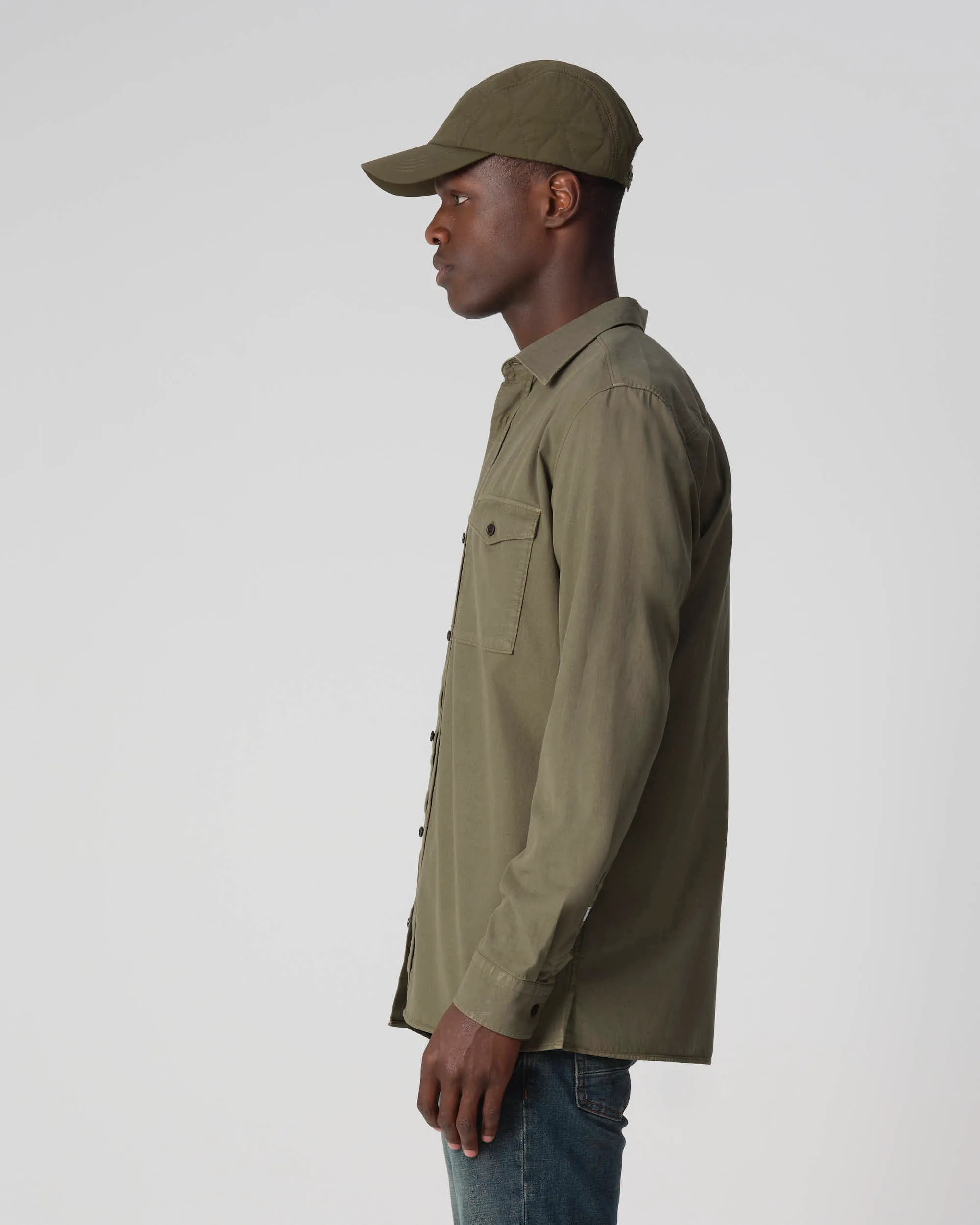 J.C. RAGS Rhiley Casual Overhemd LM Olive Night 093570-002-L