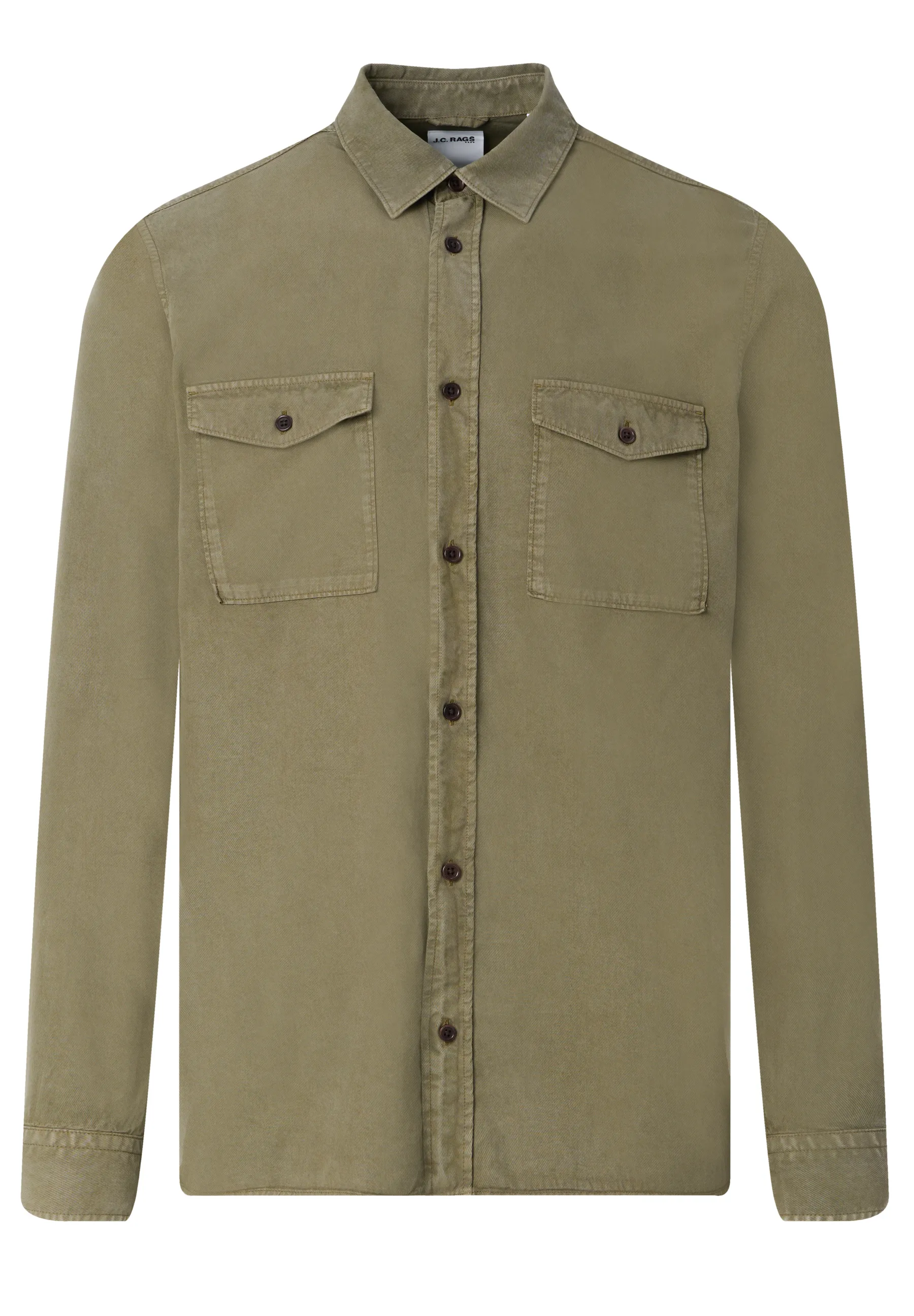 J.C. RAGS Rhiley Casual Overhemd LM Olive Night 093570-002-L