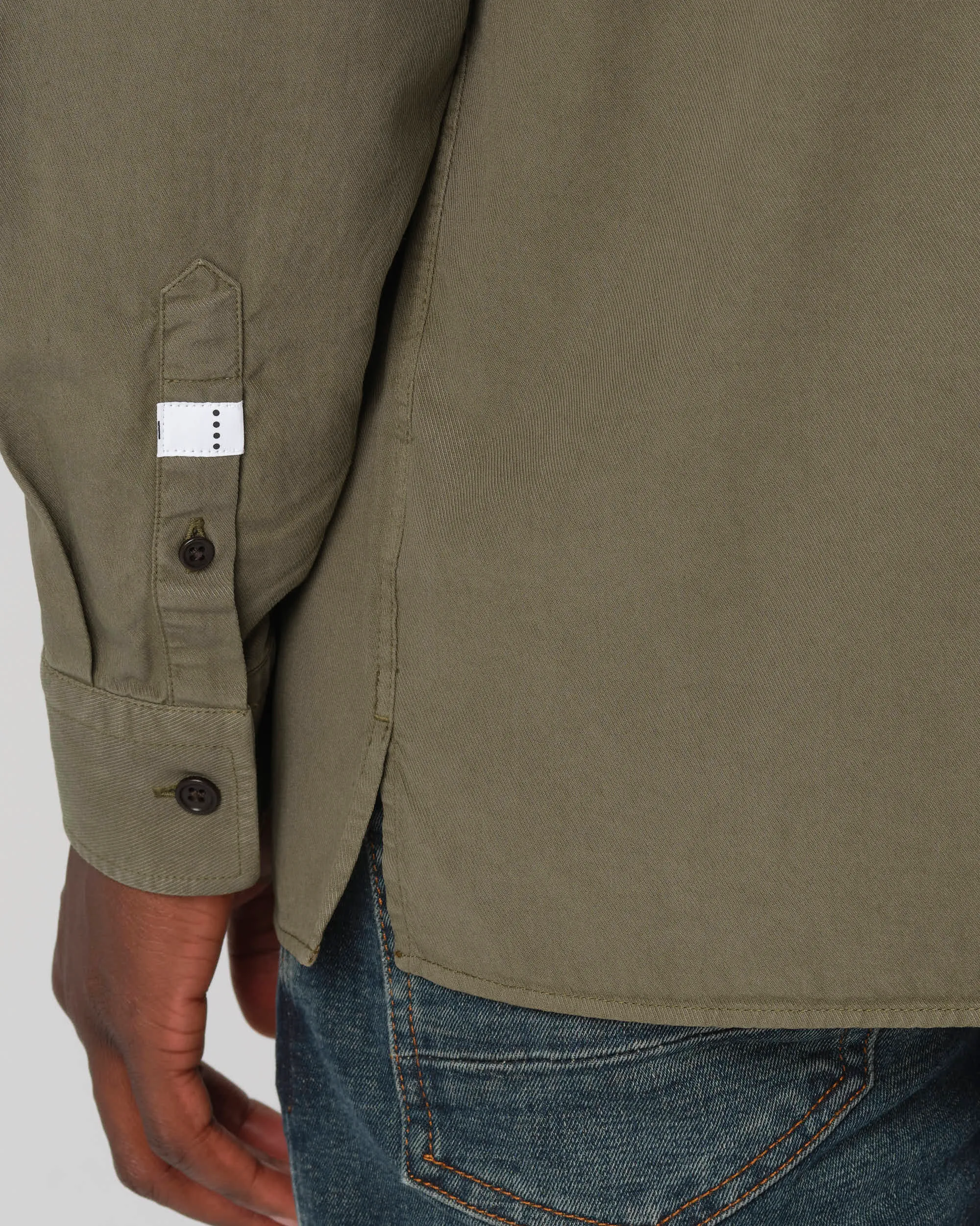 J.C. RAGS Rhiley Casual Overhemd LM Olive Night 093570-002-L