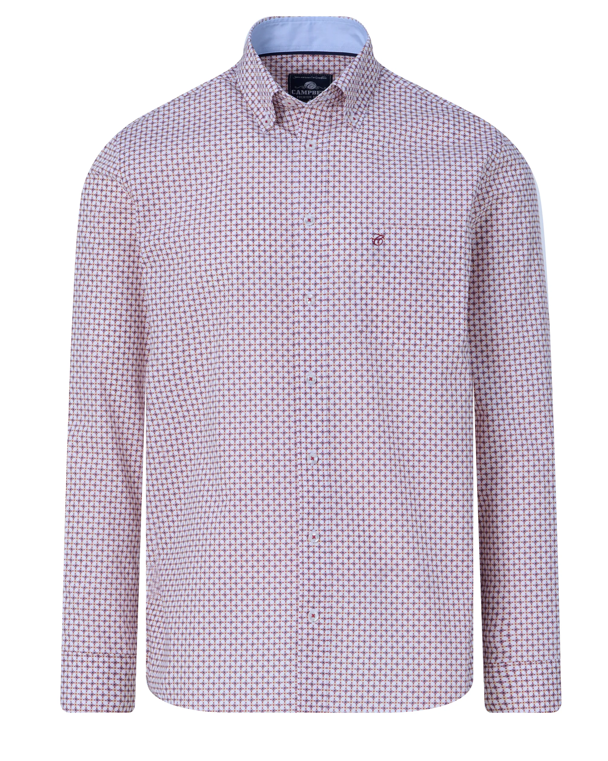 Campbell Casual Overhemd LM Red Ochre 093578-001-L