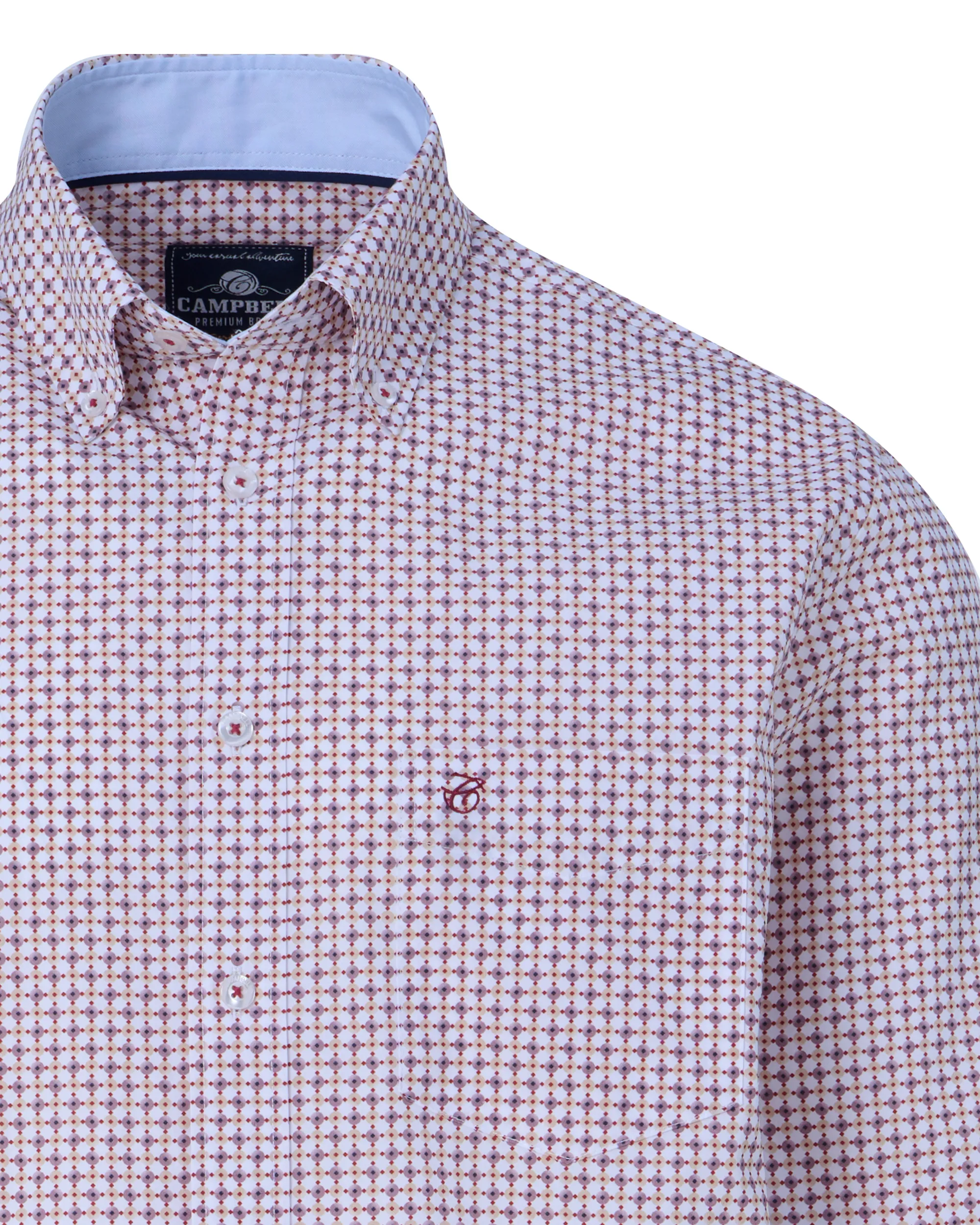 Campbell Casual Overhemd LM Red Ochre 093578-001-L