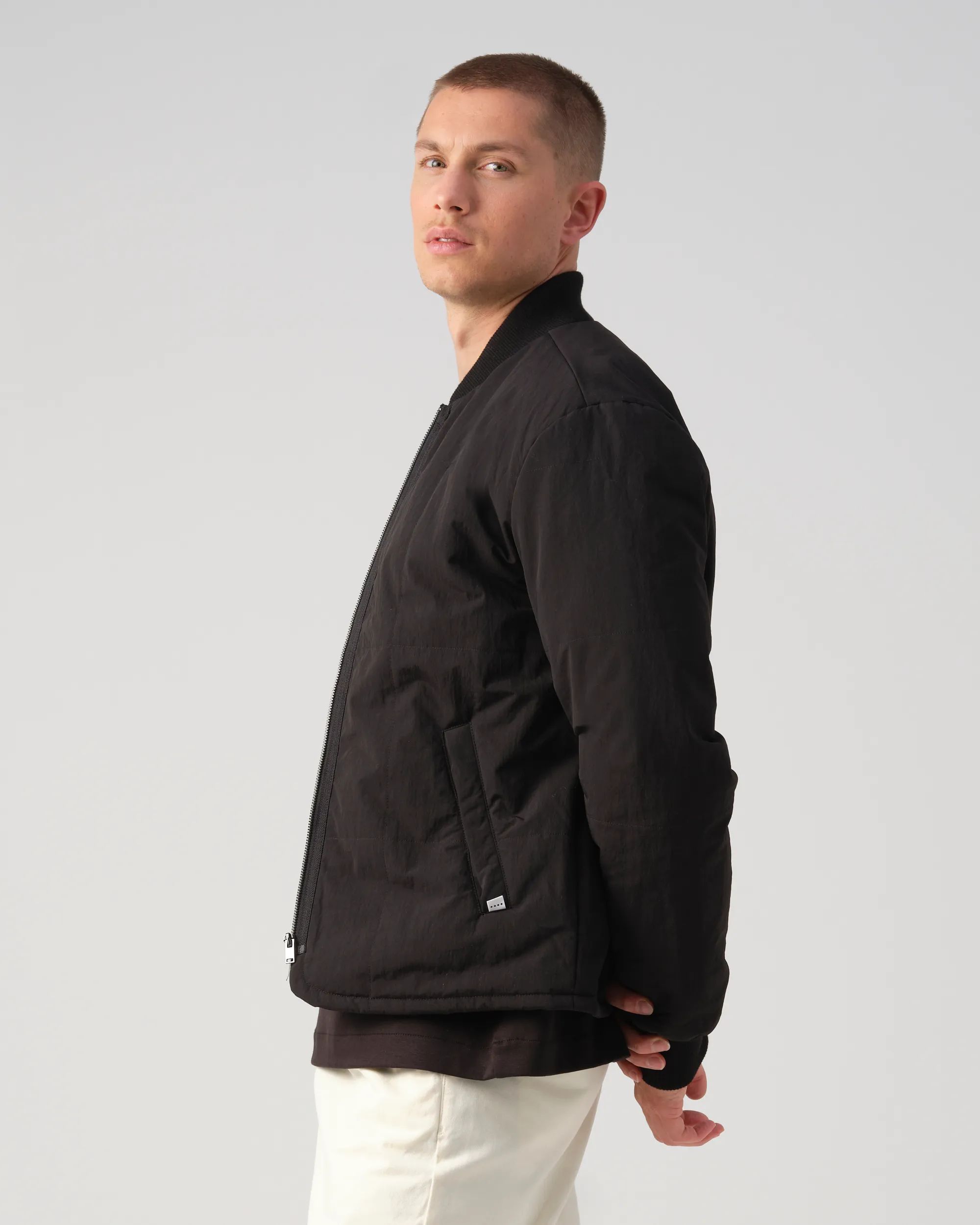 J.C. RAGS Rickon Gewatteerde jas Black 093598-001-L