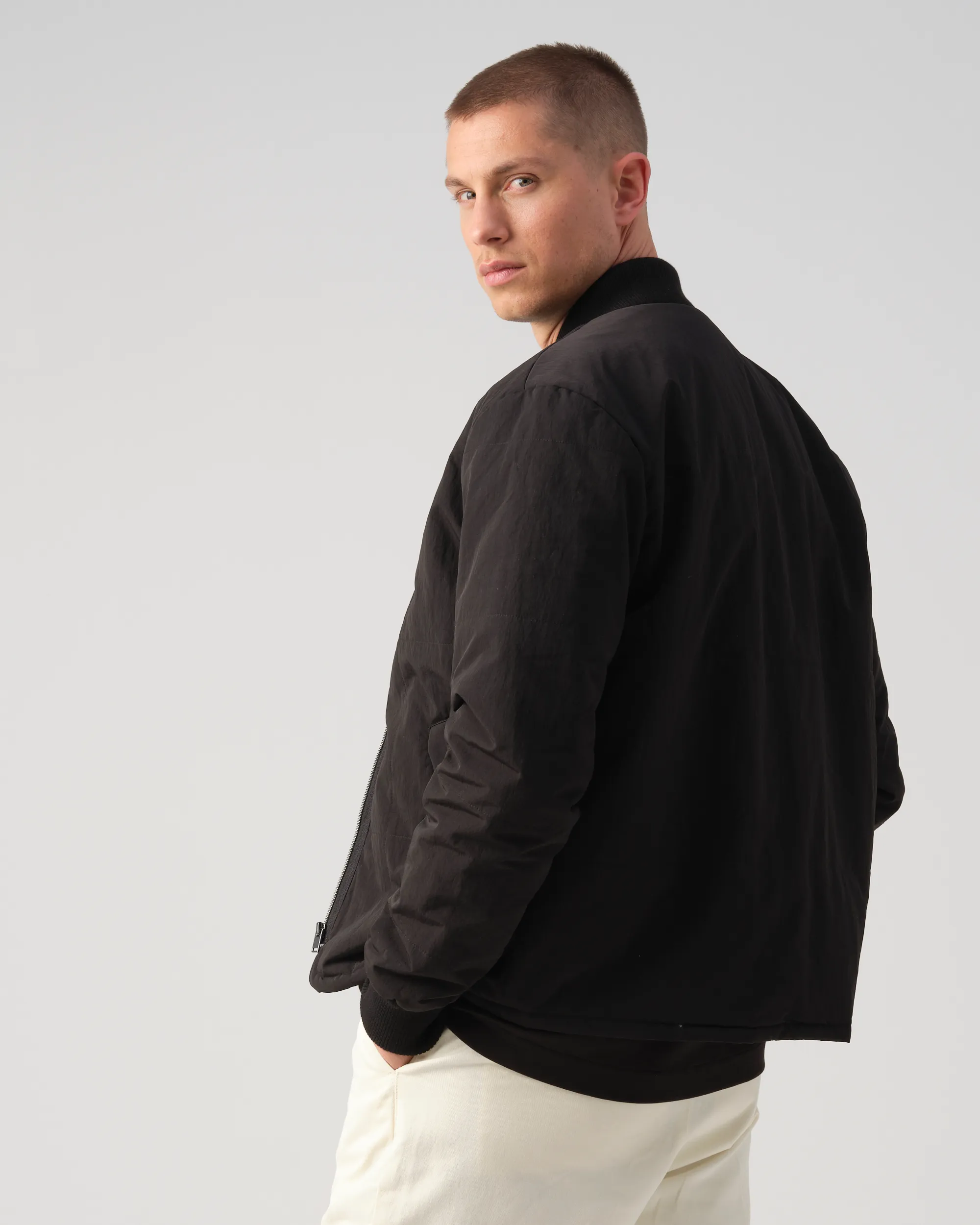 J.C. RAGS Rickon Gewatteerde jas Black 093598-001-L