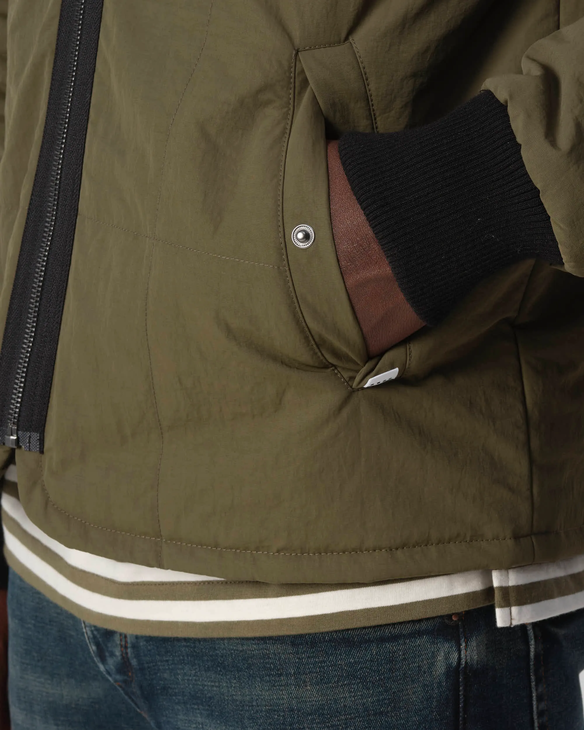 J.C. RAGS Rickon Gewatteerde jas Olive Night 093598-002-L