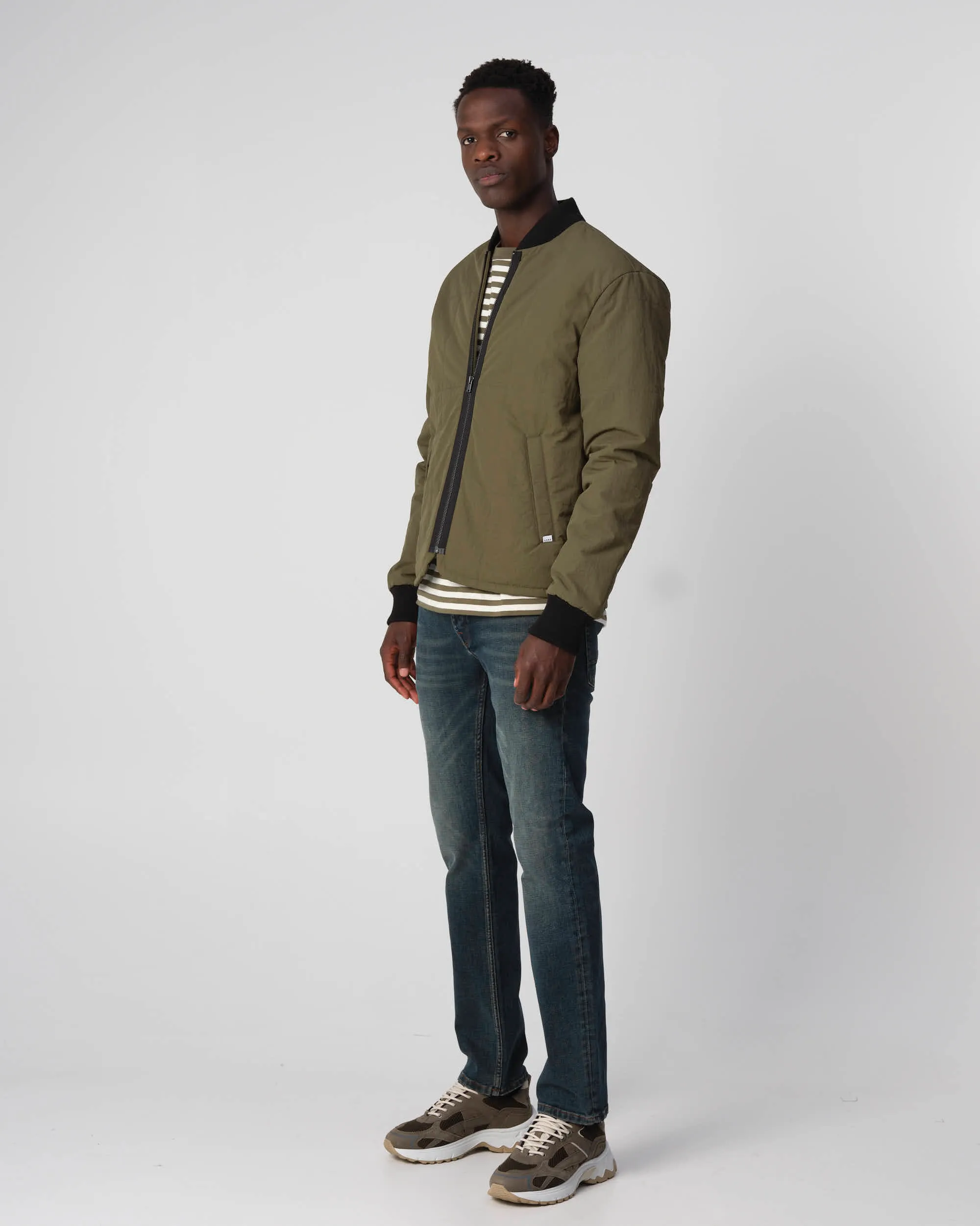 J.C. RAGS Rickon Gewatteerde jas Olive Night 093598-002-L