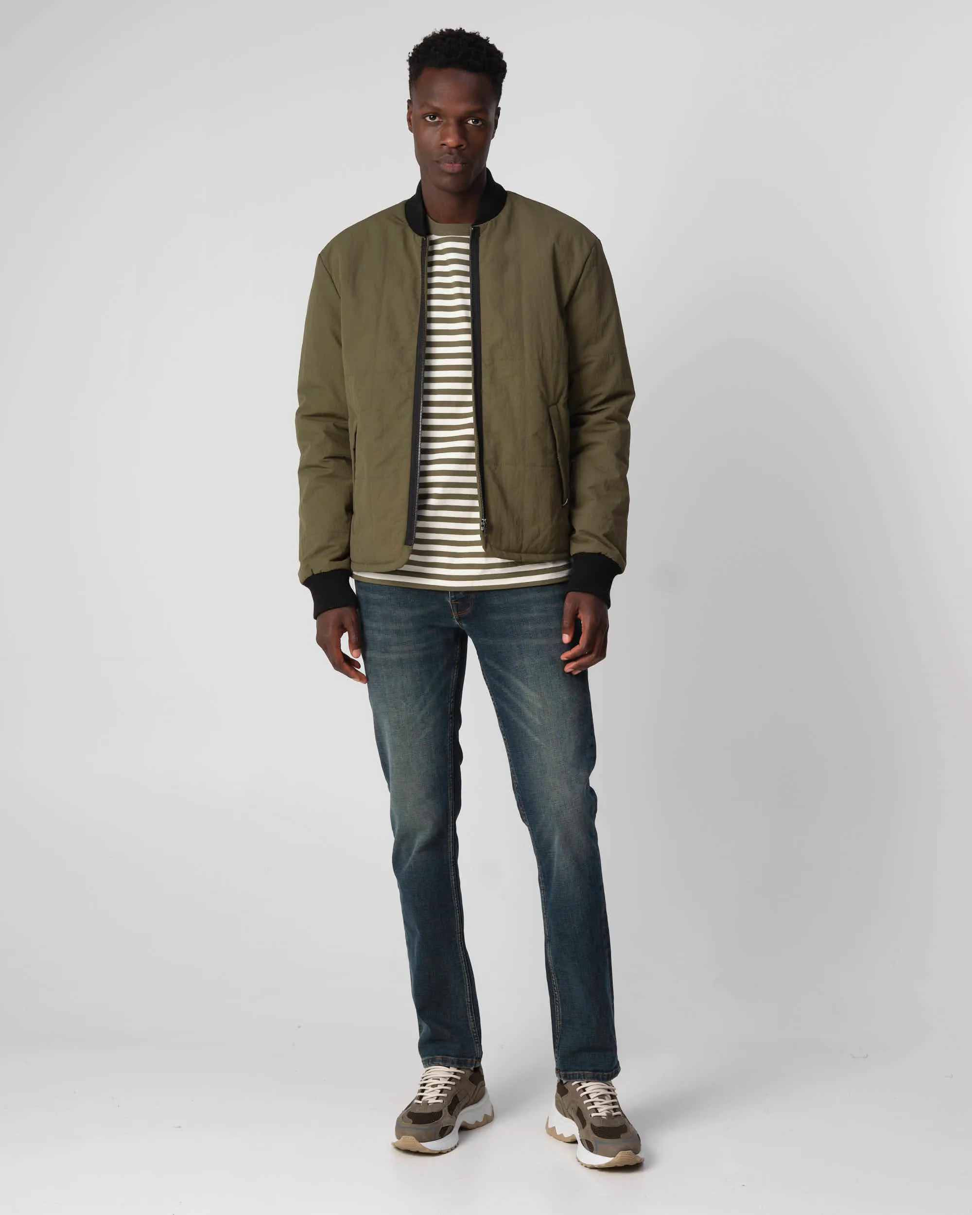 J.C. RAGS Rickon Gewatteerde jas Olive Night 093598-002-L