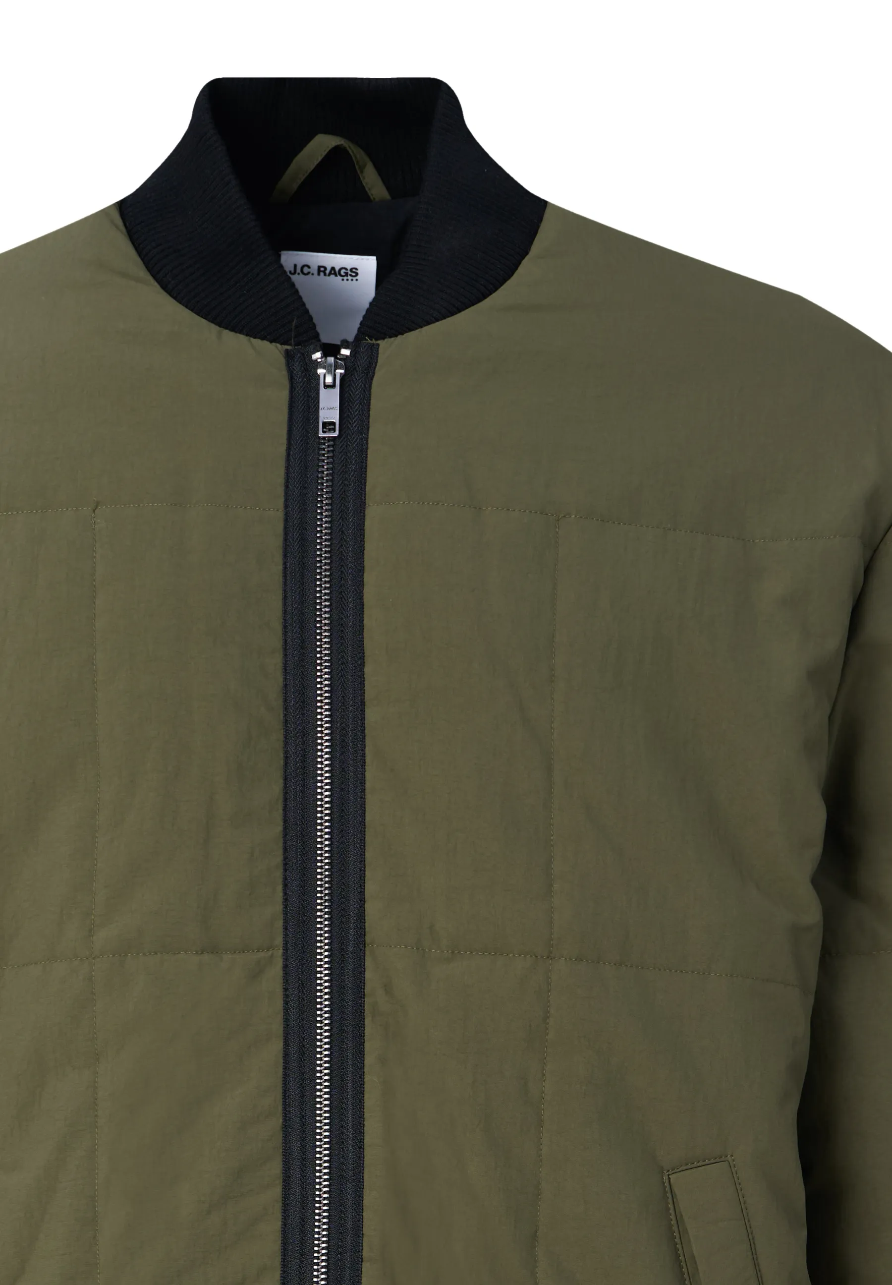 J.C. RAGS Rickon Gewatteerde jas Olive Night 093598-002-L