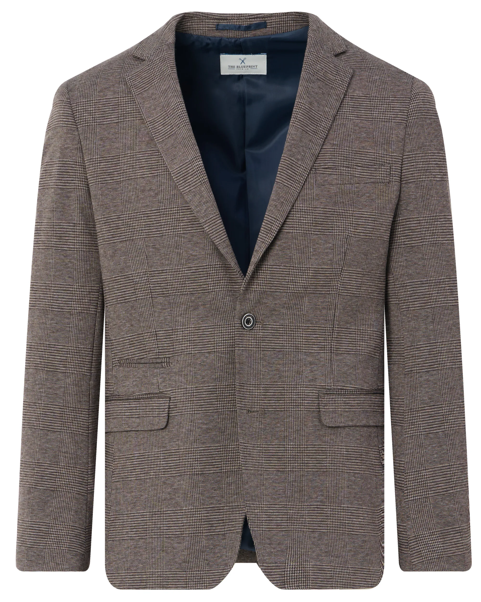 The BLUEPRINT Premium - Mix & Match Colbert Bruin grote ruit 093989-002-46