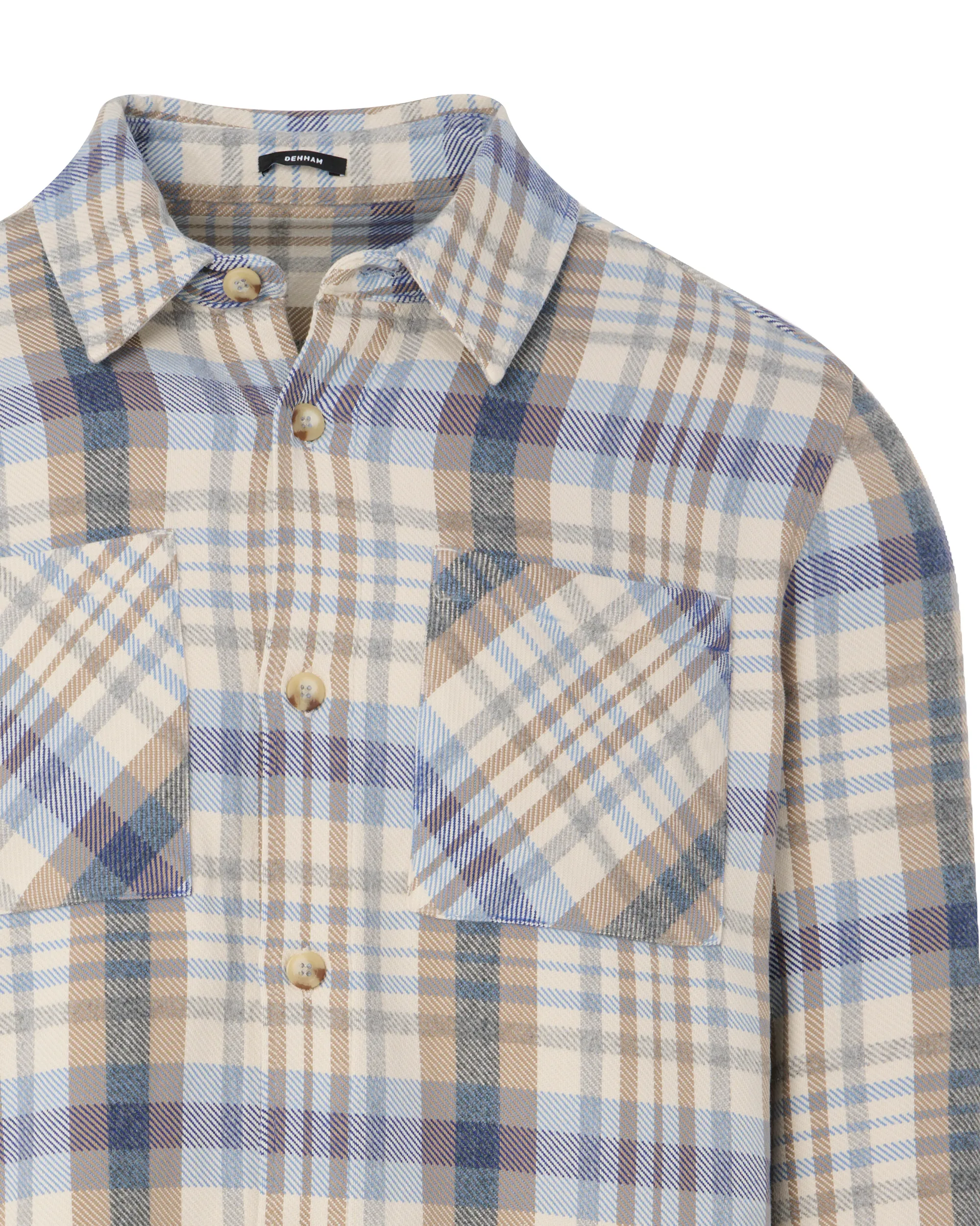 DENHAM Altona Check Overshirt Ecru 094457-001-L