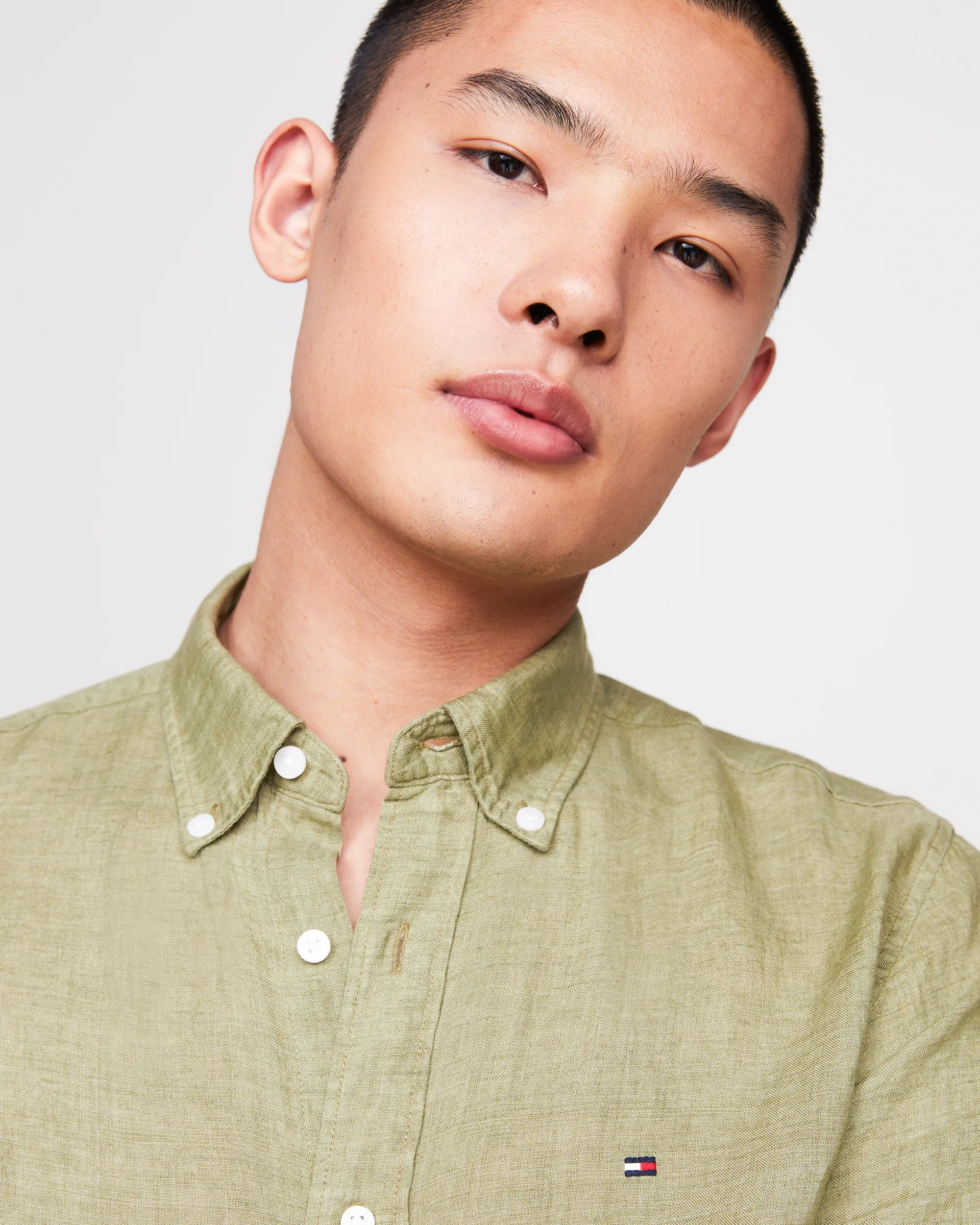 Tommy Hilfiger Menswear Casual Overhemd KM Groen 094680-001-L