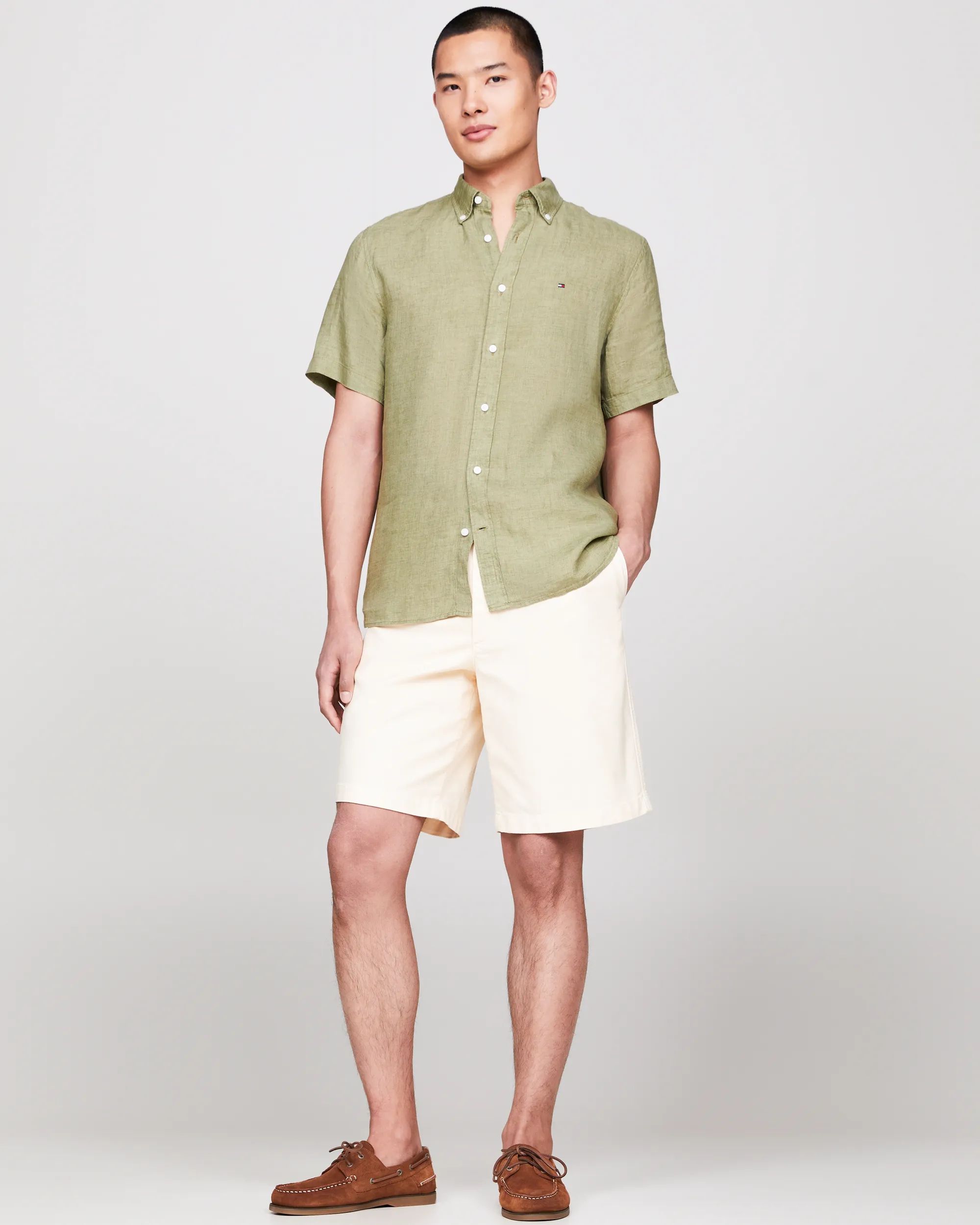 Tommy Hilfiger Menswear Casual Overhemd KM Groen 094680-001-L