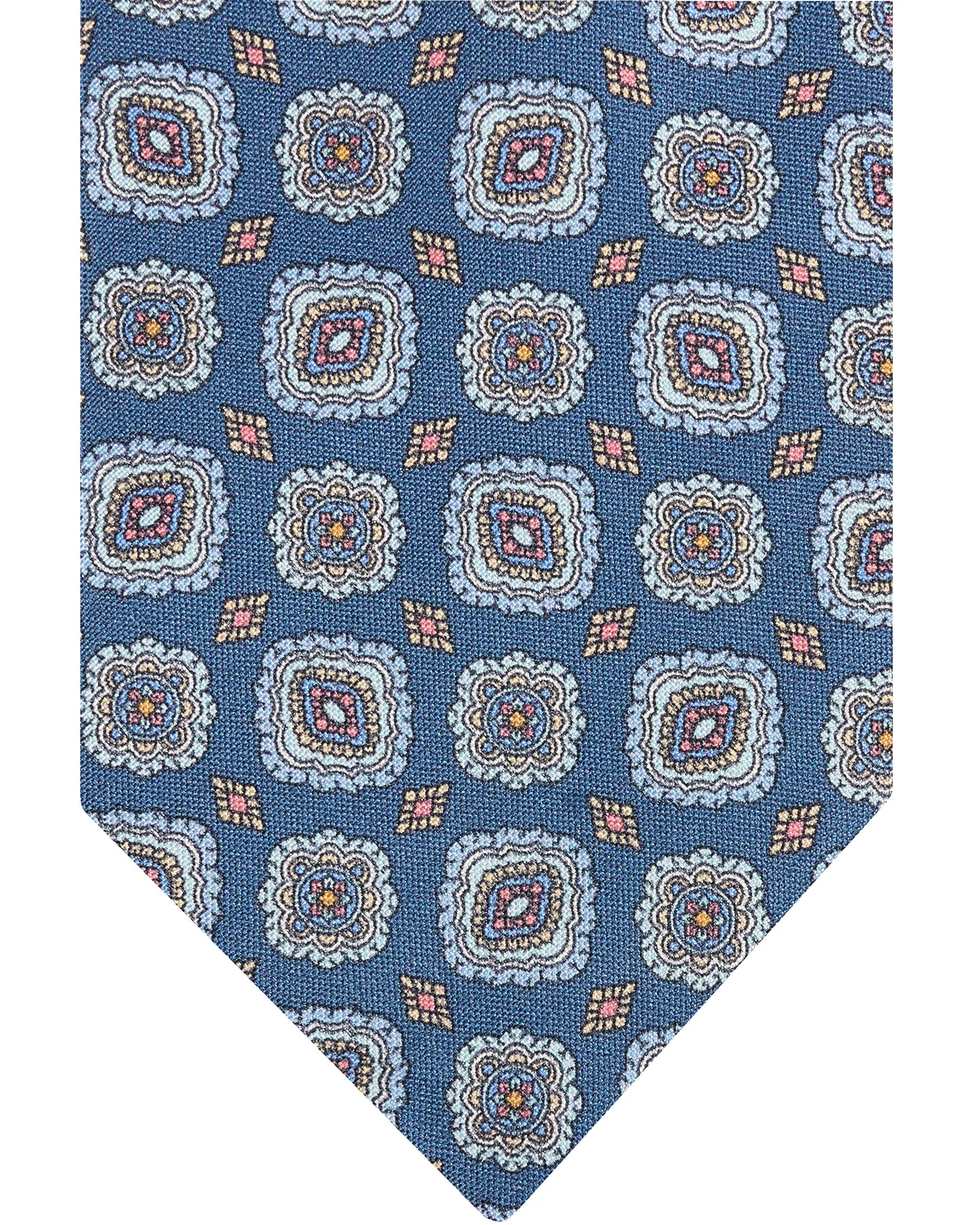 ETON Floral print silk Stropdas Donker blauw 095609-001-0
