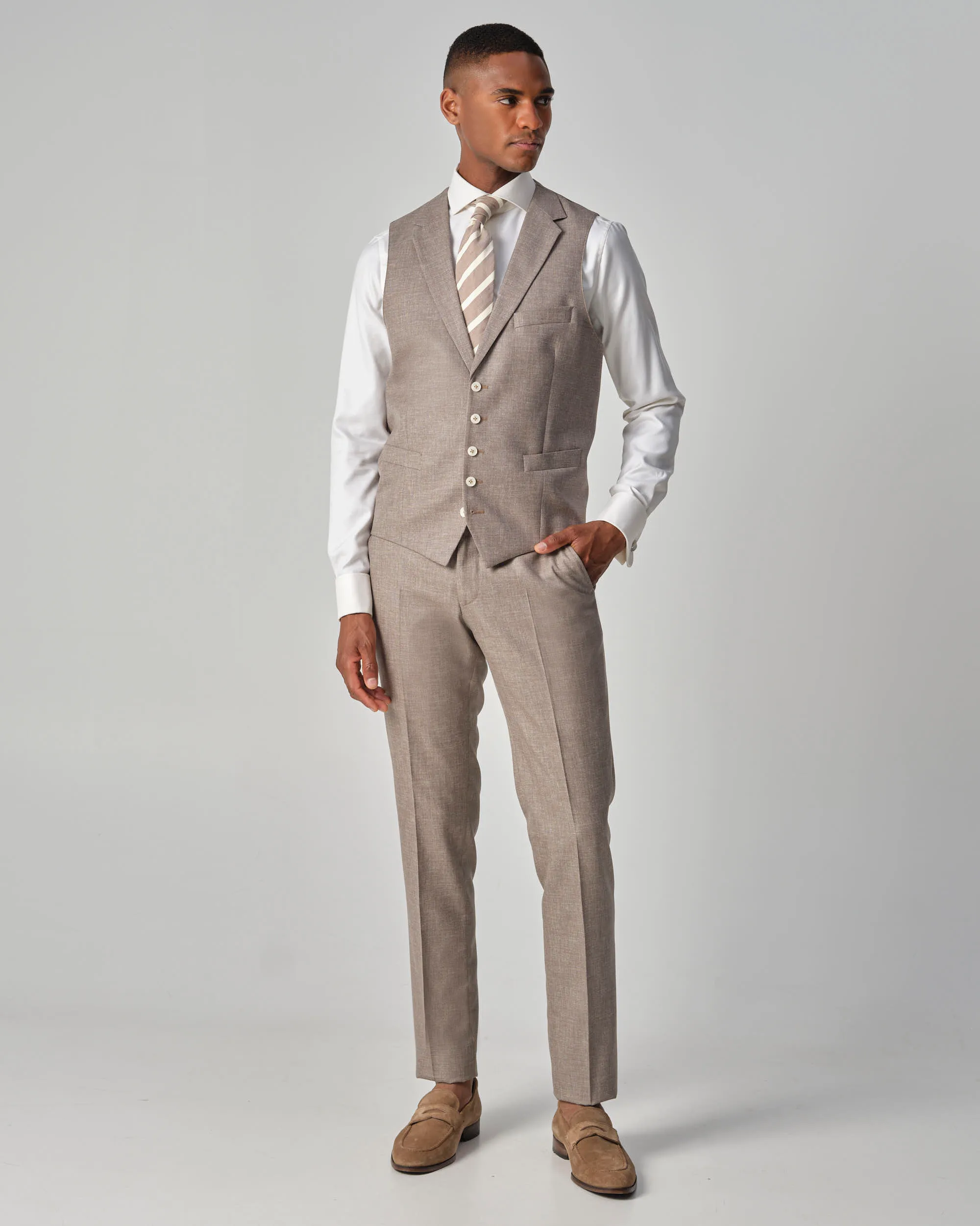 Dutch Dandies Vittorio Gilet Beige uni 095649-003-46
