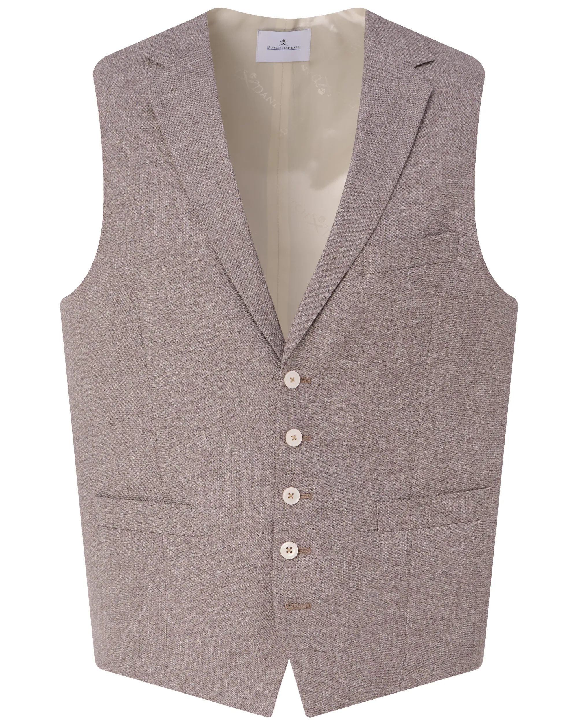 Dutch Dandies Vittorio Gilet Beige uni 095649-003-46