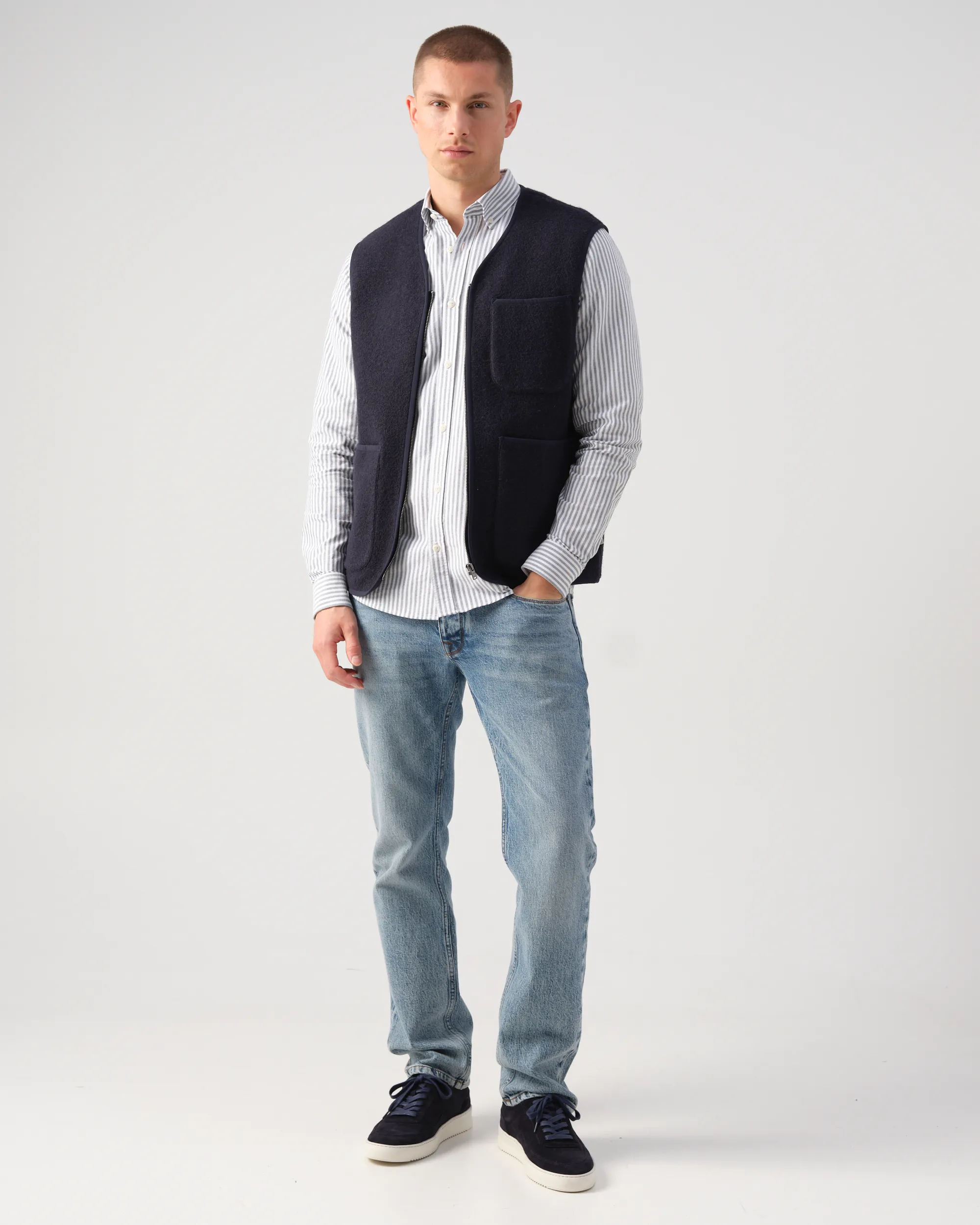 J.C. RAGS Rockwell Mouwloos Vest Sky Captain 095745-001-3XL