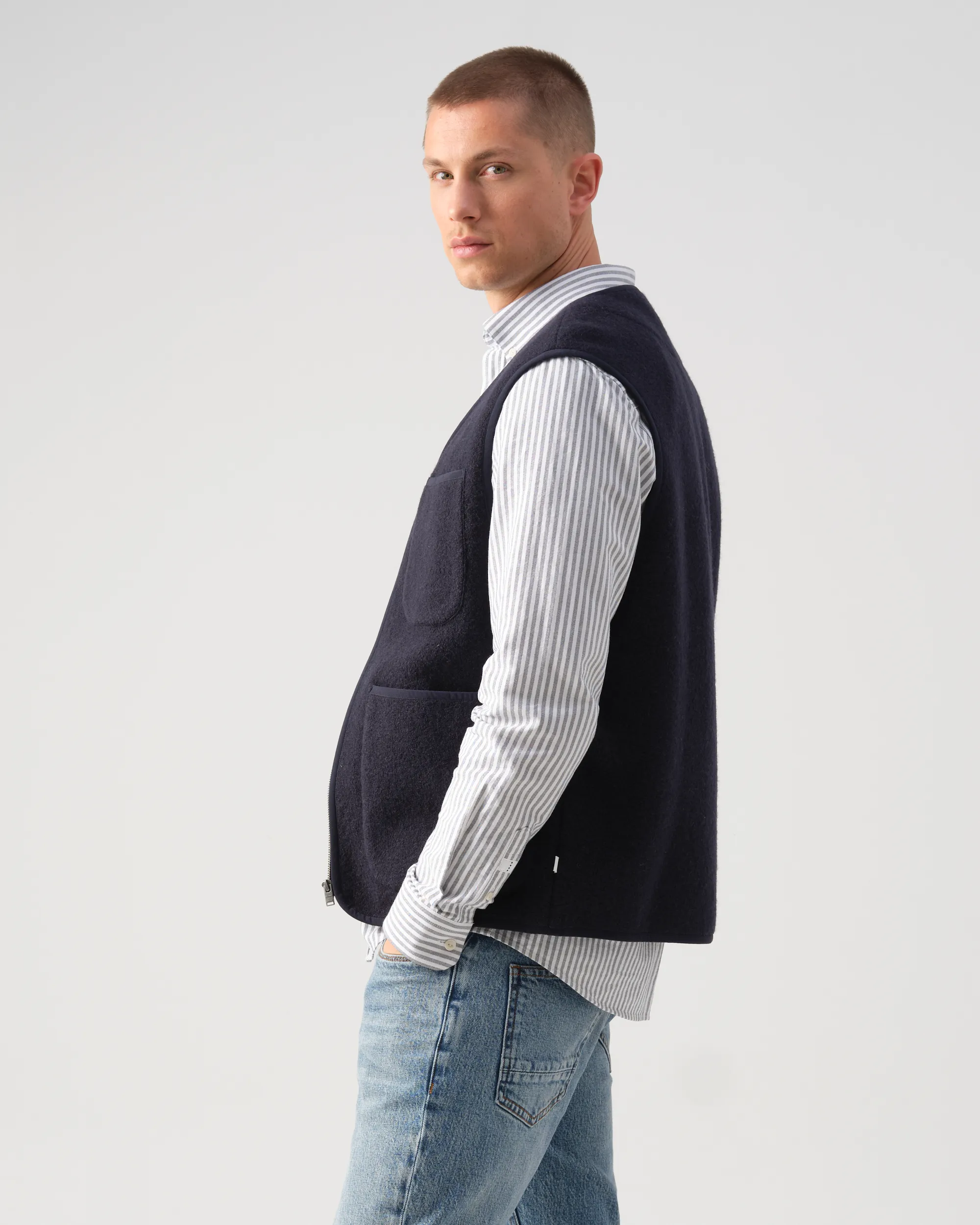 J.C. RAGS Rockwell Mouwloos Vest Sky Captain 095745-001-3XL