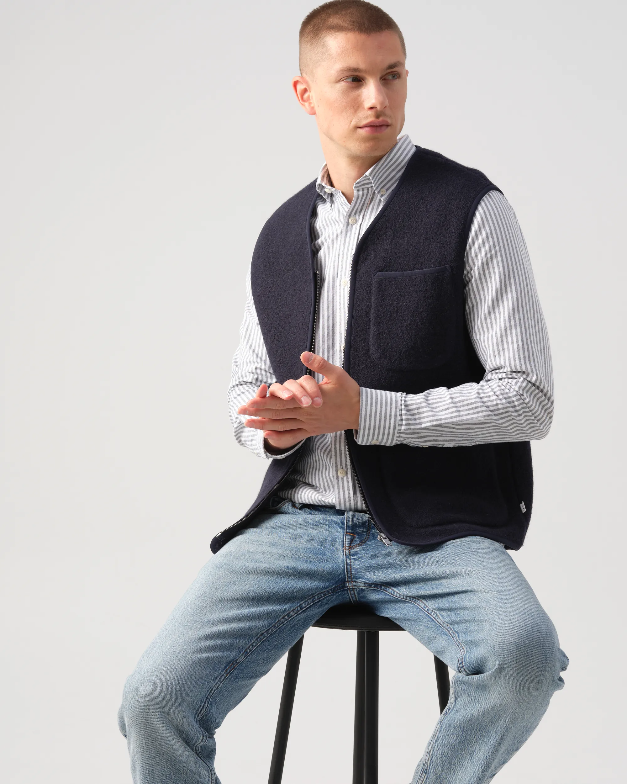J.C. RAGS Rockwell Mouwloos Vest Sky Captain 095745-001-3XL