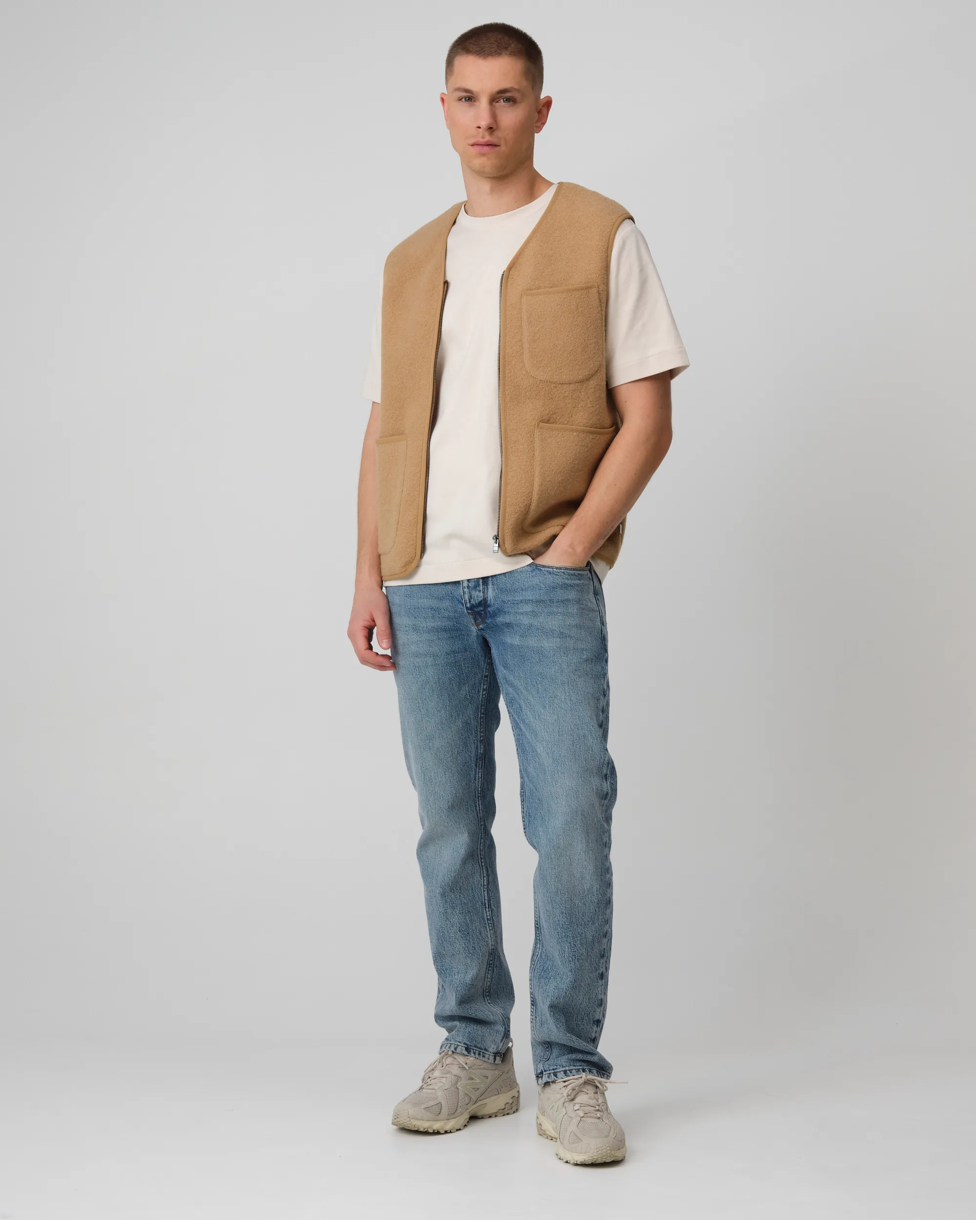 J.C. RAGS Rockwell Mouwloos Vest Toasted coconut 095745-002-3XL
