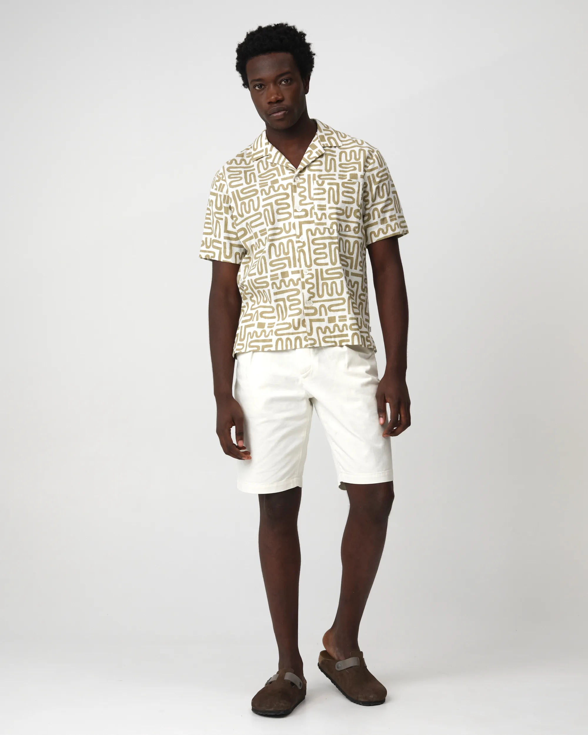 J.C. RAGS Alberto Casual Overhemd KM Boa green dessin 095847-003-L