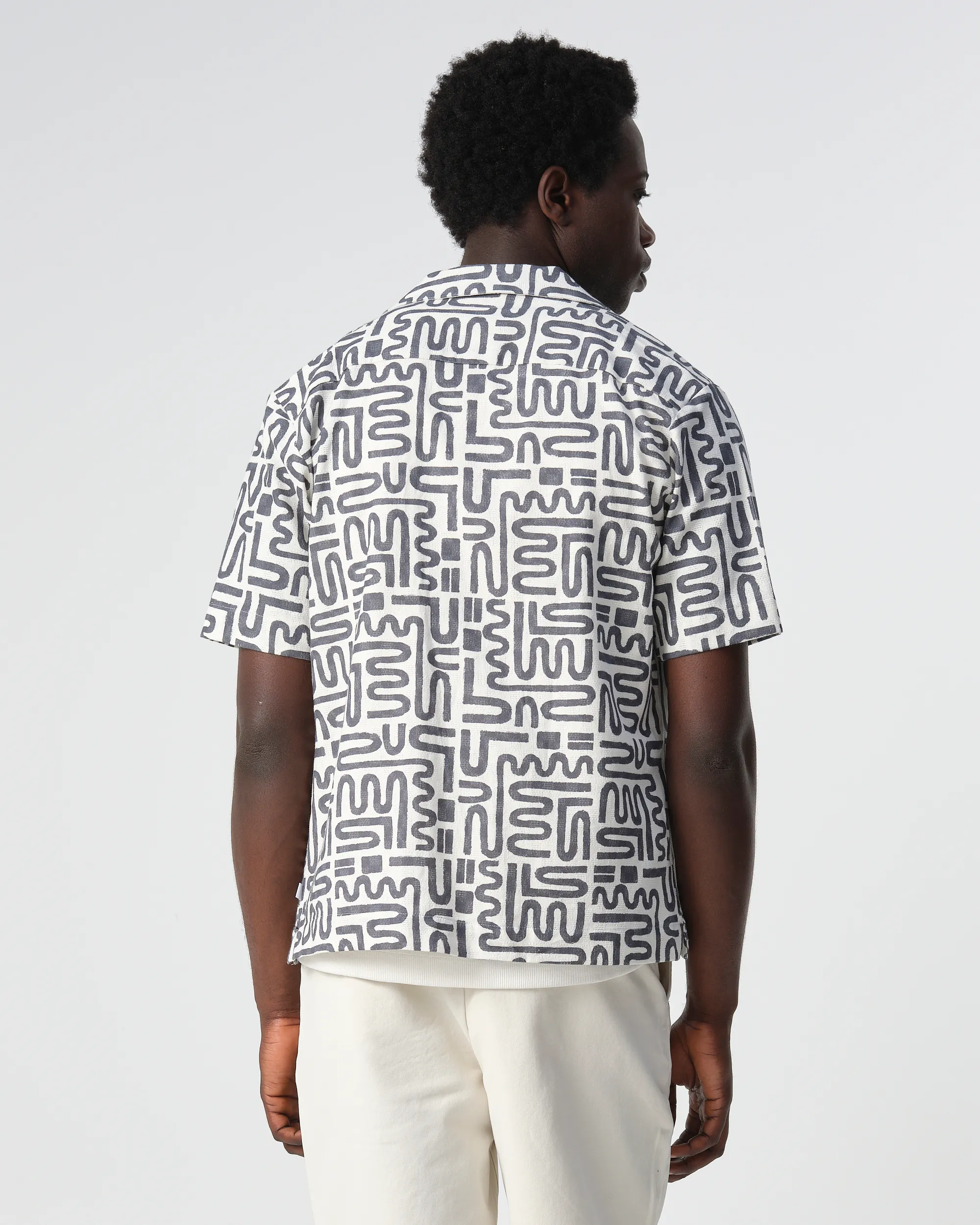 J.C. RAGS Alberto Casual Overhemd KM Ombre Blue grey dessin 095847-004-L