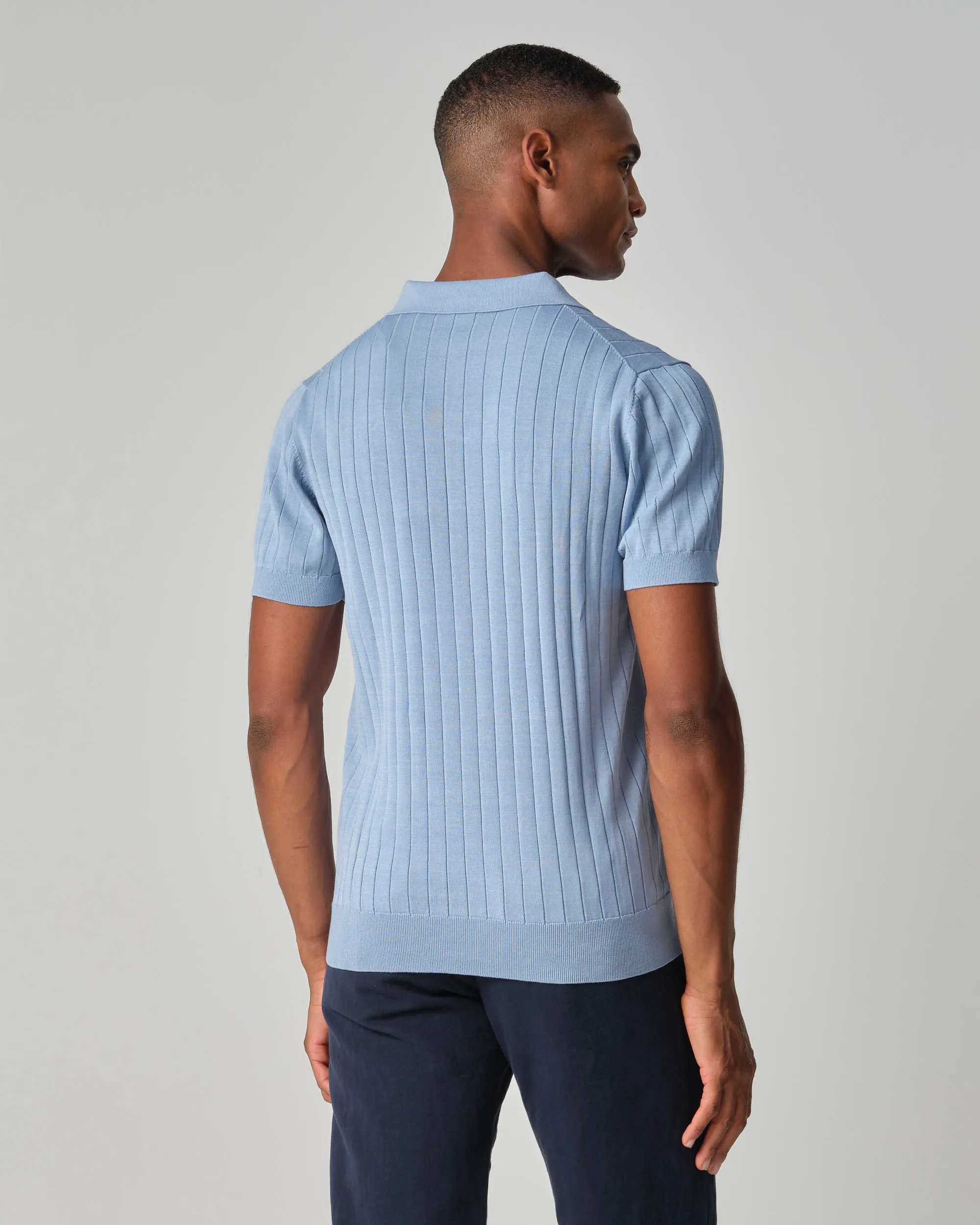 Dutch Dandies Gatsby Polo KM Lichtblauw uni 096094-001-L
