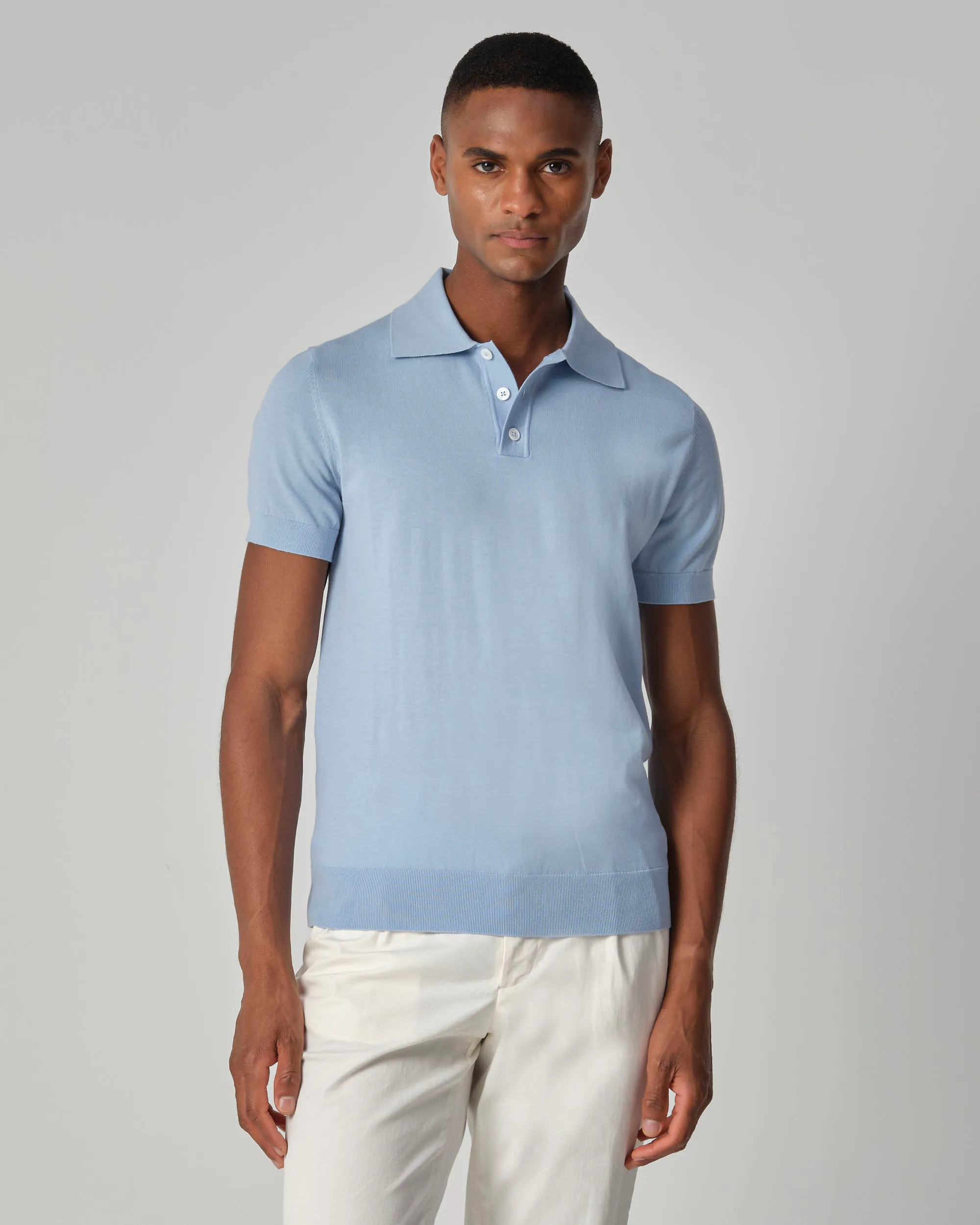 Dutch Dandies Dundee Polo KM Lichtblauw uni 096095-001-L
