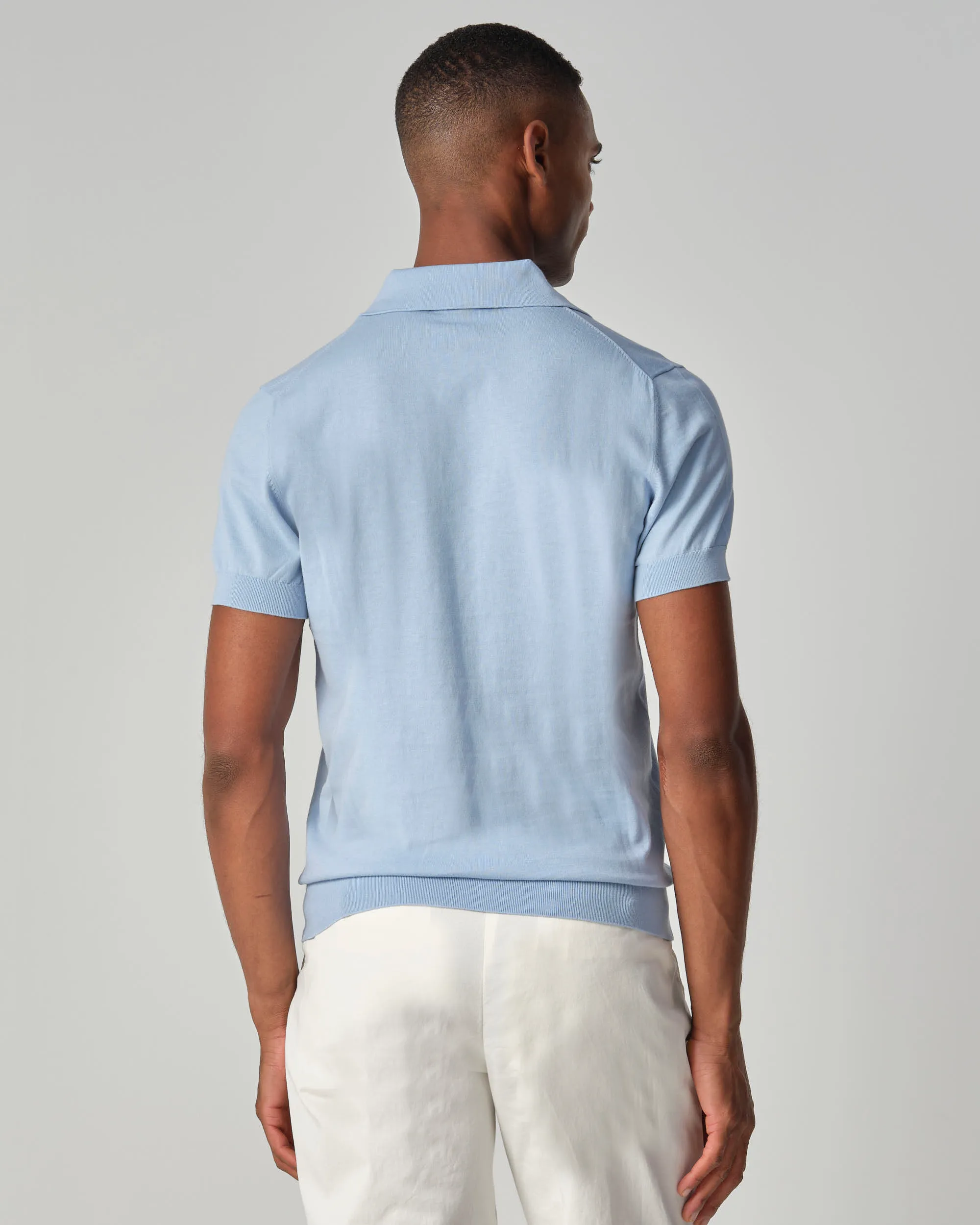 Dutch Dandies Dundee Polo KM Lichtblauw uni 096095-001-L