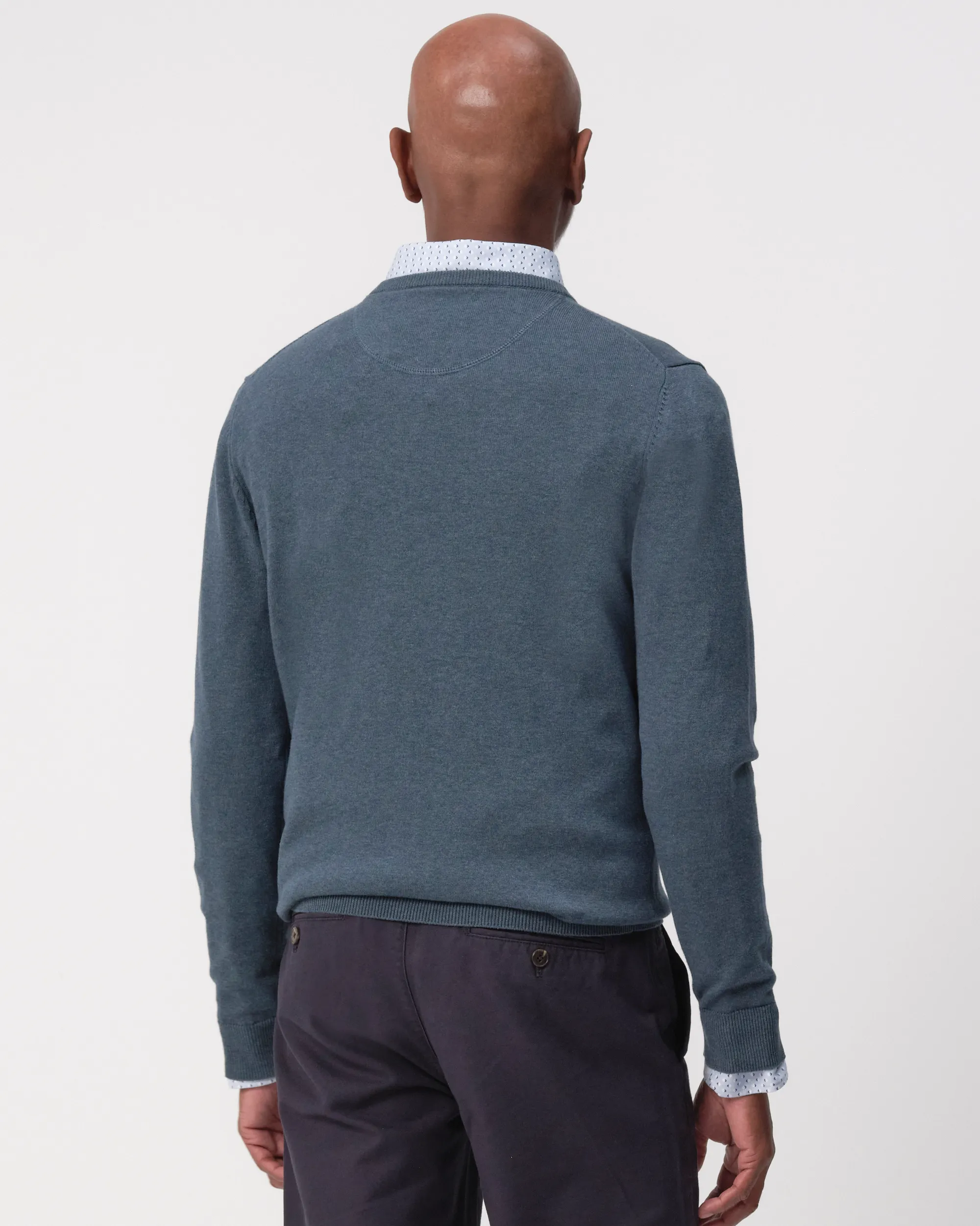 Campbell Trui V-hals Midnight Blue melange 096100-004