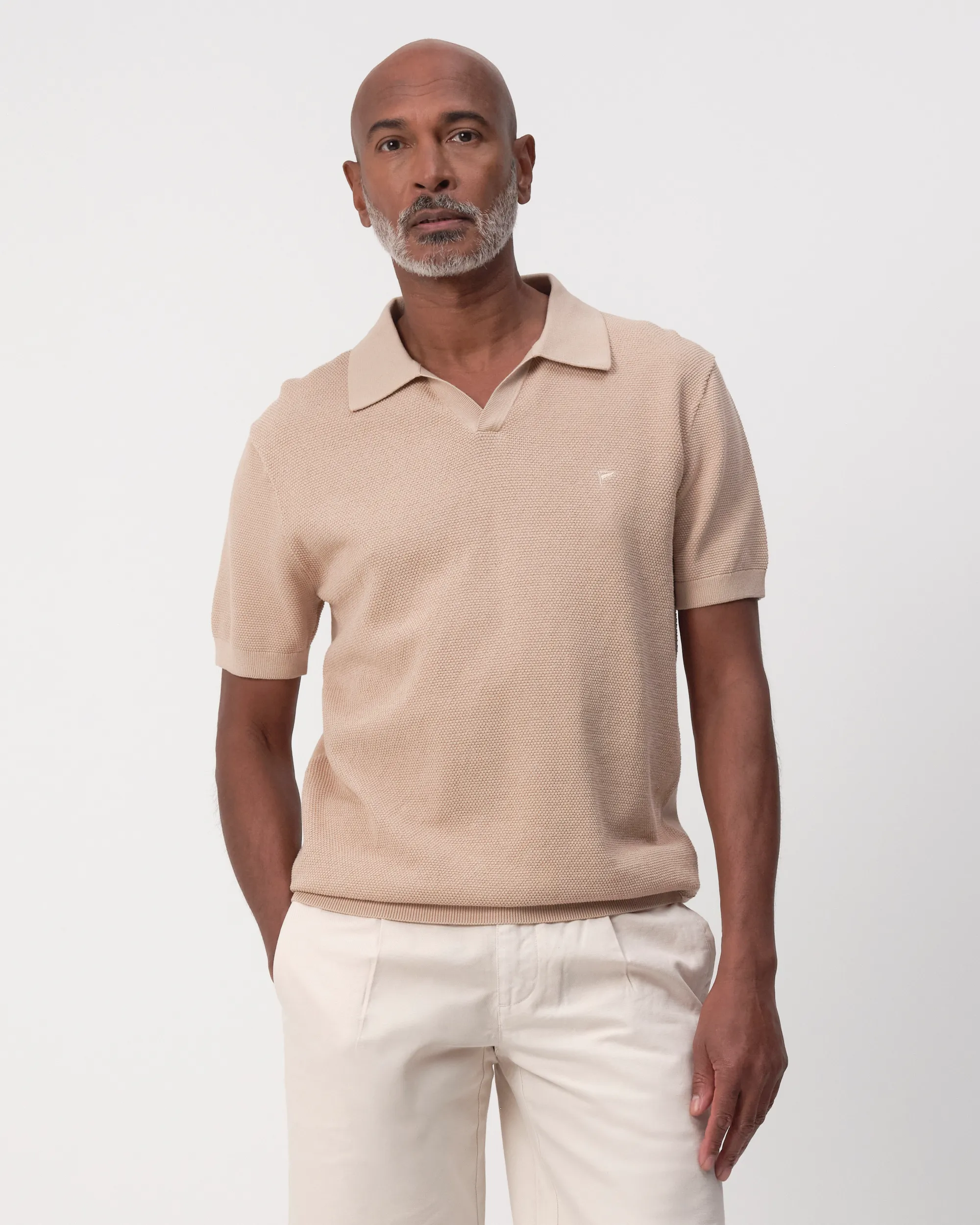 Campbell Plato Polo KM Doeskin beige 096102-004-L