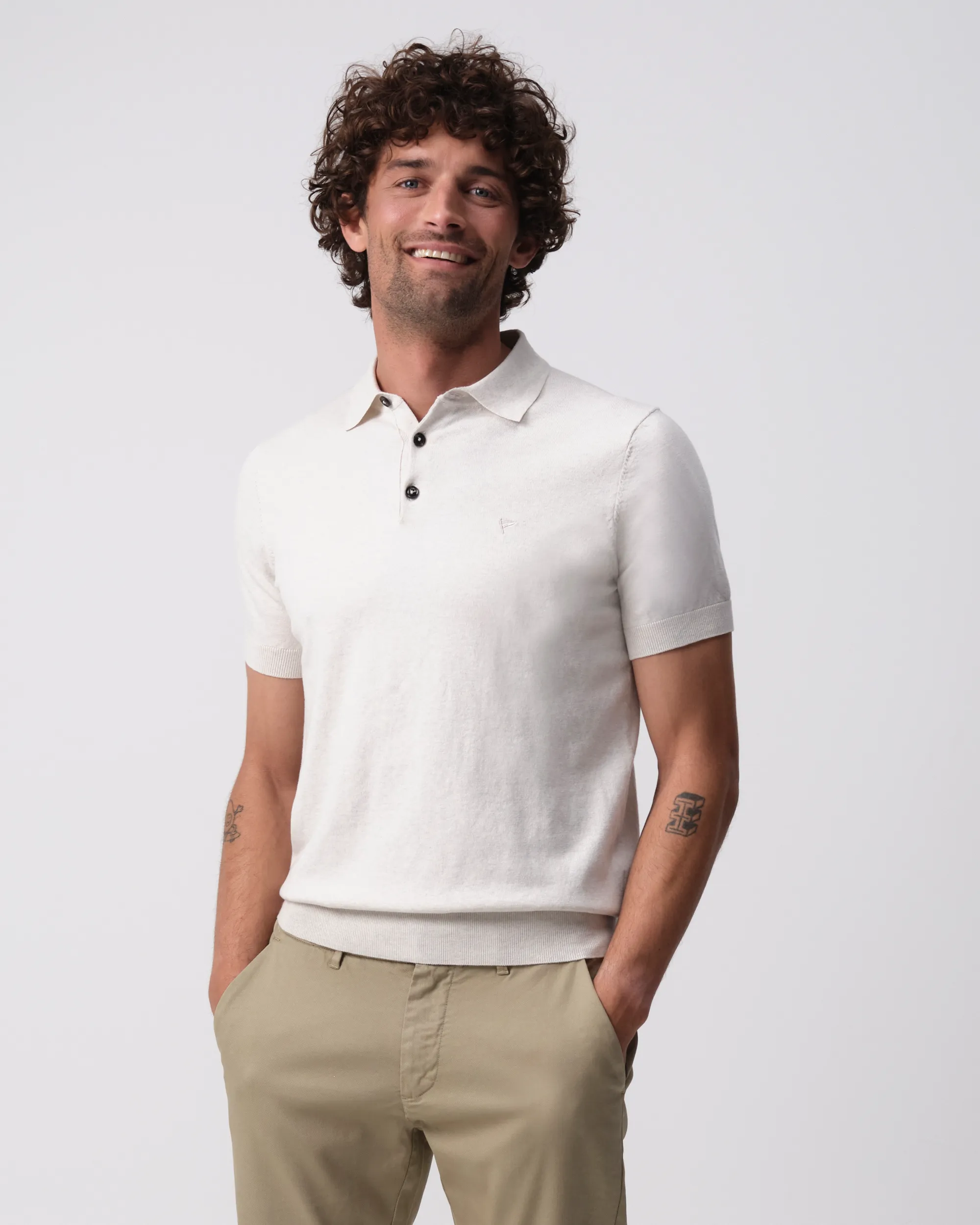 Campbell Nathan Polo KM Coconut milk 096104-001-L