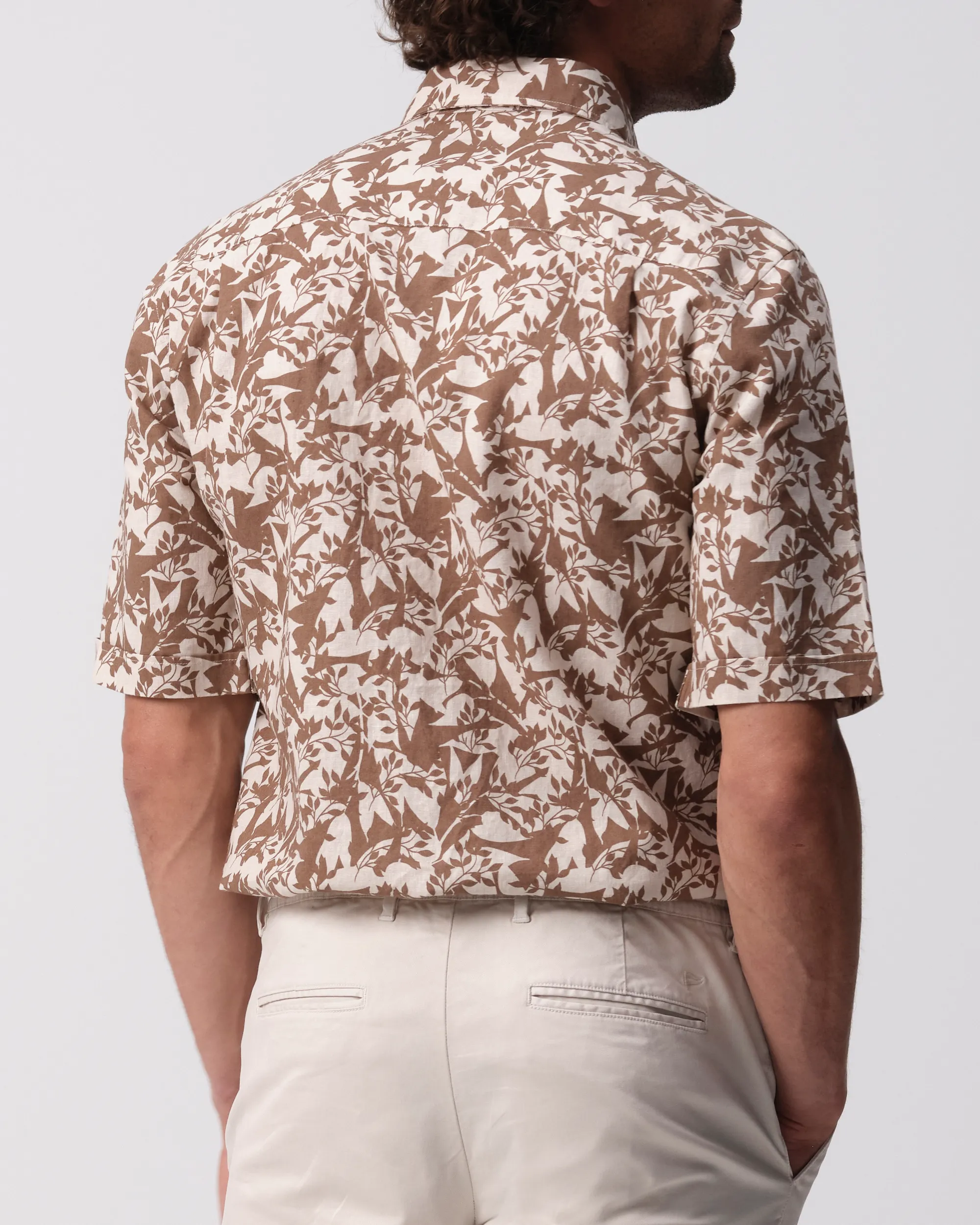 Campbell Ranger Overhemd KM Coca Mocha brown dessin 096162-002-L