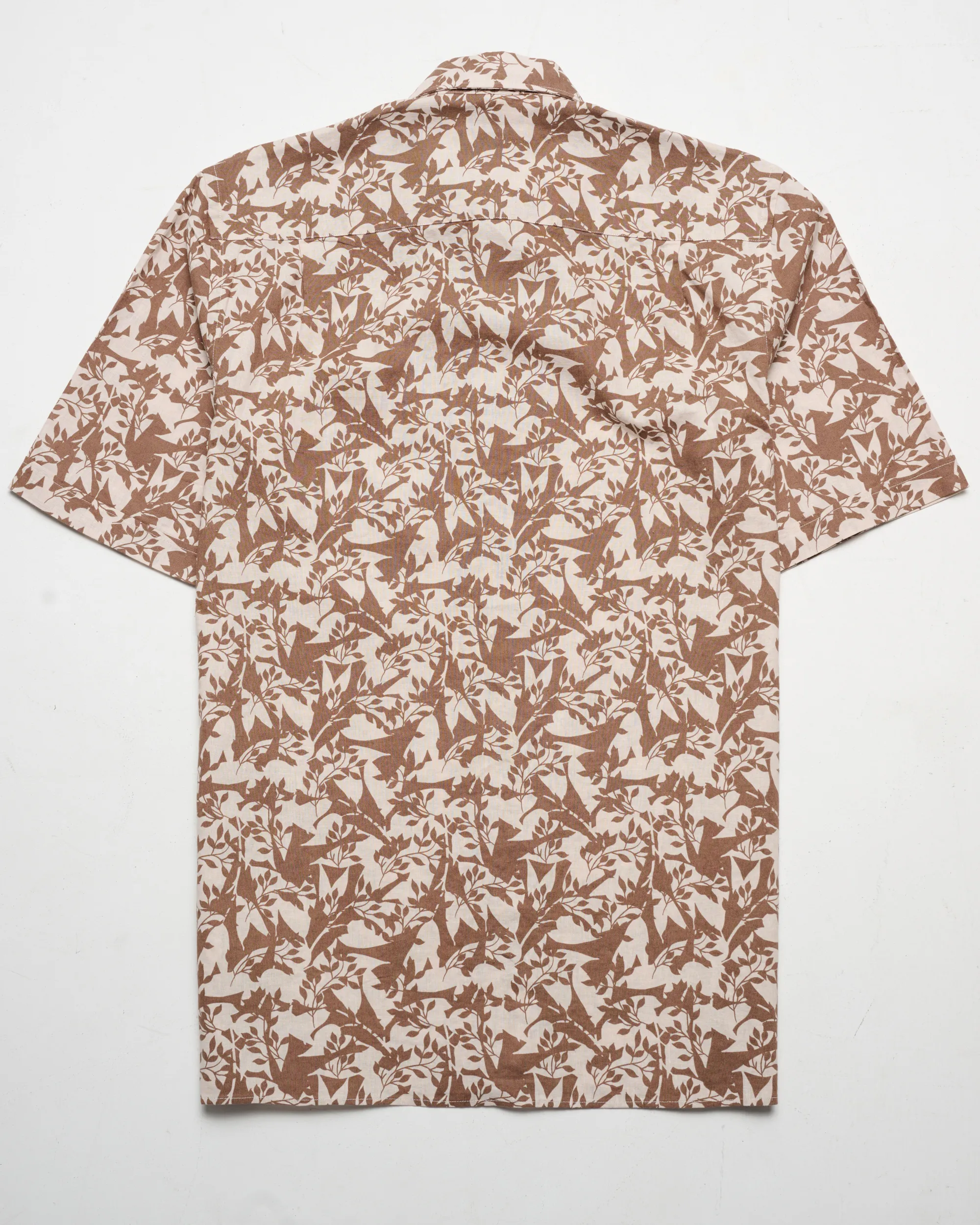 Campbell Ranger Overhemd KM Coca Mocha brown dessin 096162-002-L