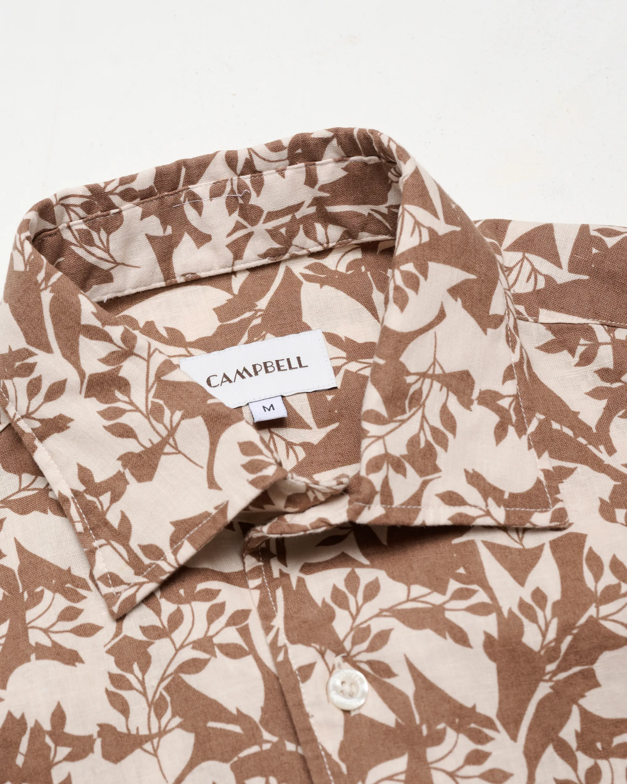 Campbell Ranger Overhemd KM Coca Mocha brown dessin 096162-002-L