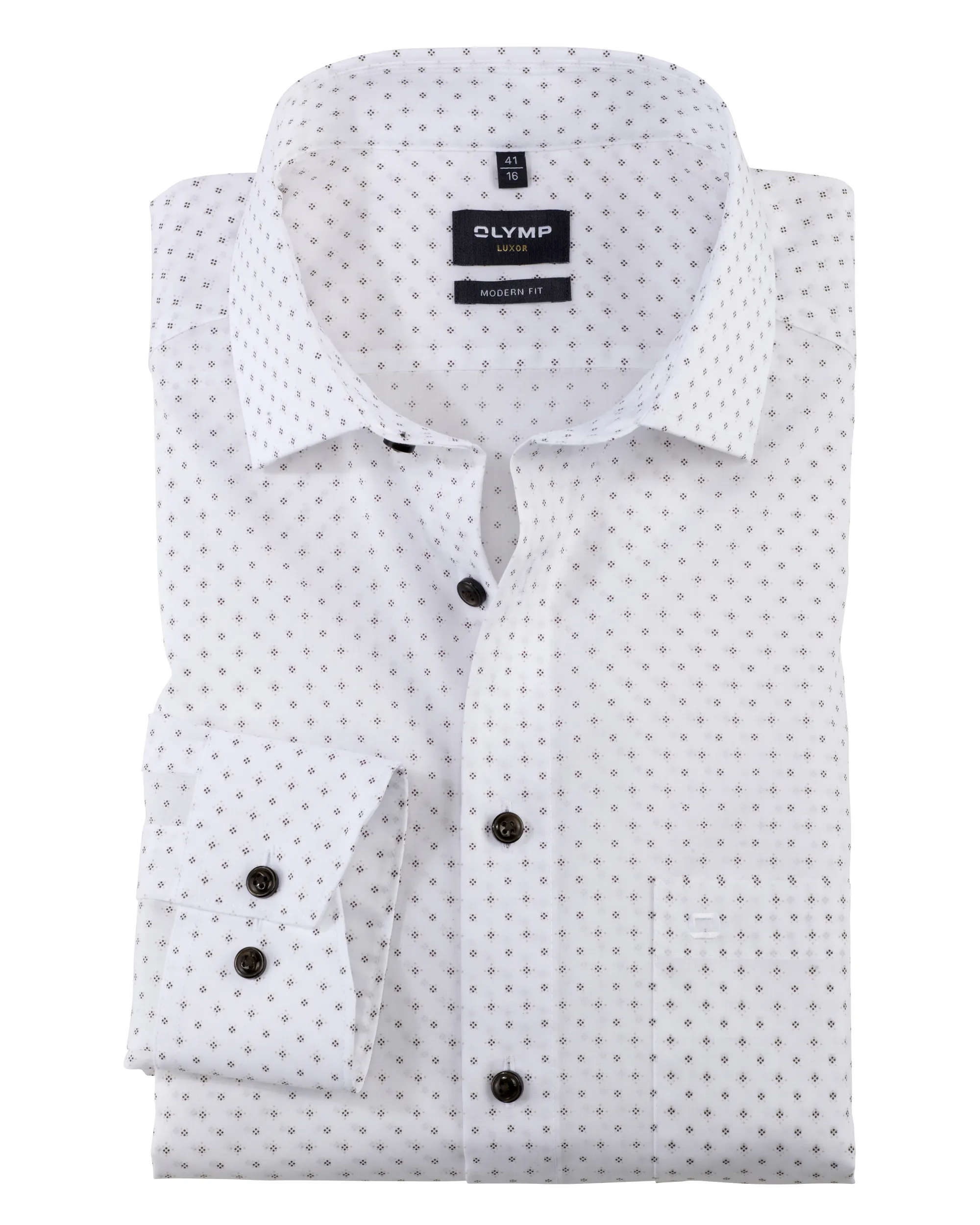 OLYMP Luxor Modern Fit Overhemd LM Wit 096497-001-39